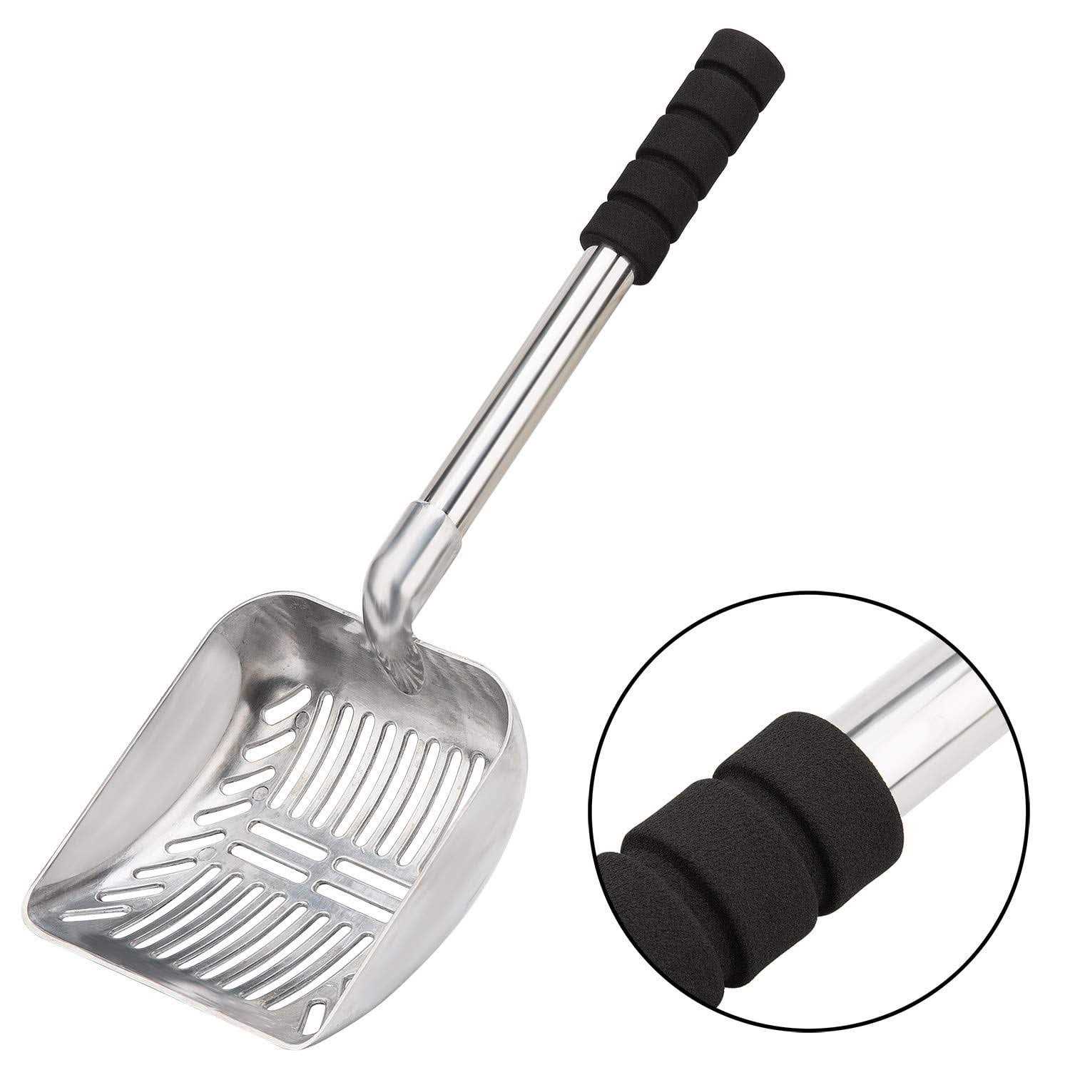 Metal Scoop With Deep Shovel And Long Handle Detachable Stainless Steel Non-Stick Sifter With Foam Padded Grip Handle No Bending Back Heavy Duty - Healthber