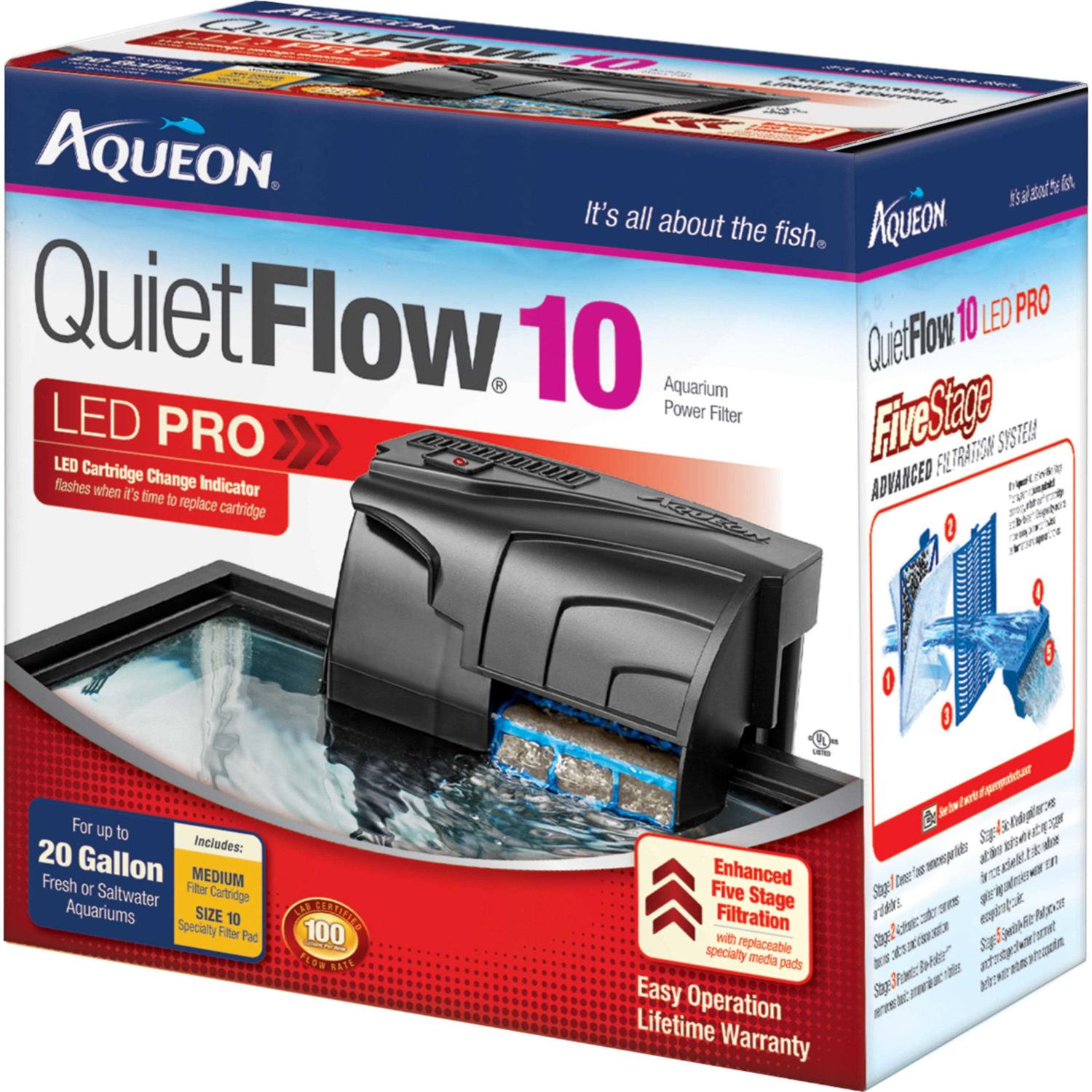 Aqueon QuietFlow 10 LED Pro Aquarium Power Filter - Healthber