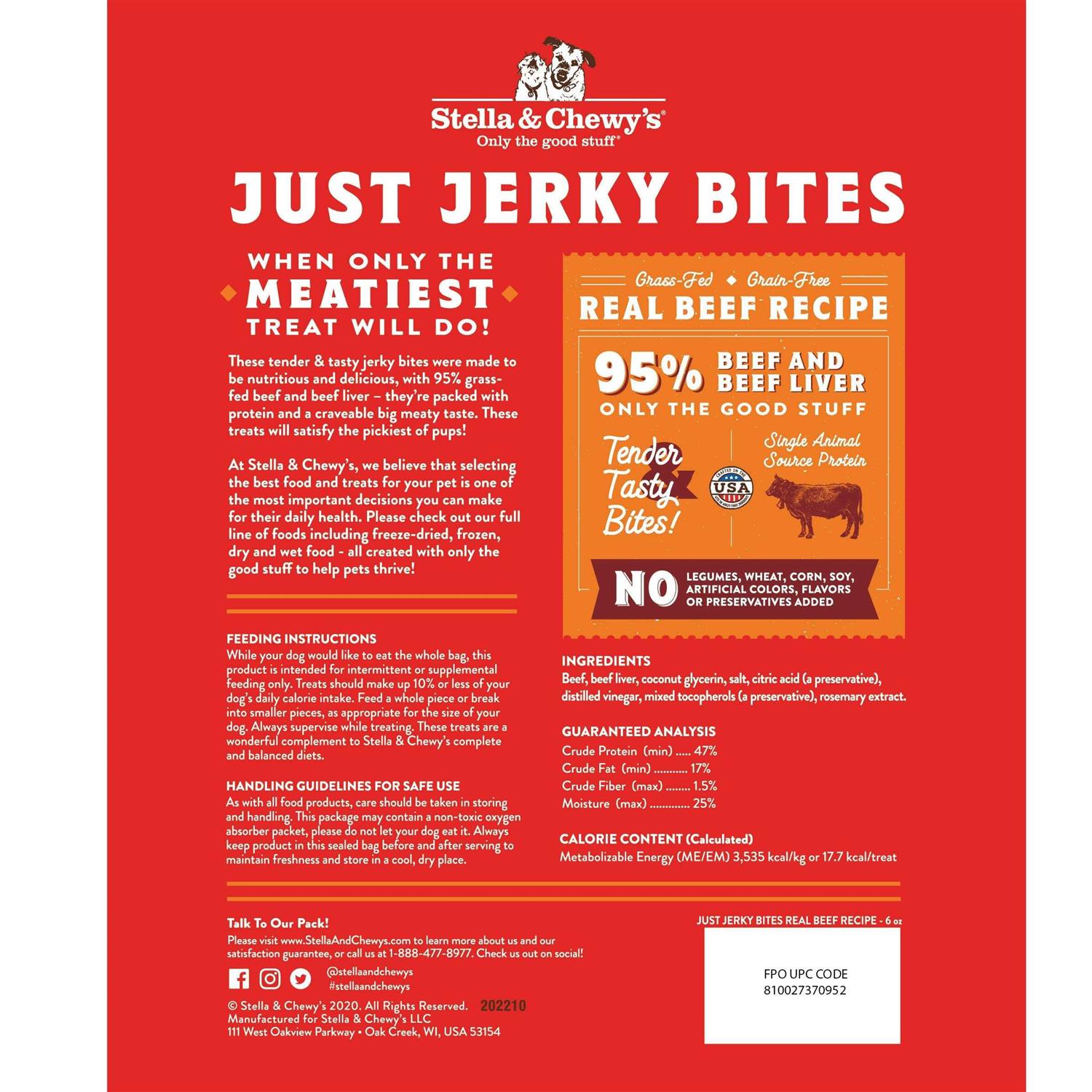Stella & Chewy’s Just Jerky Bites Dog Treats - Healthber