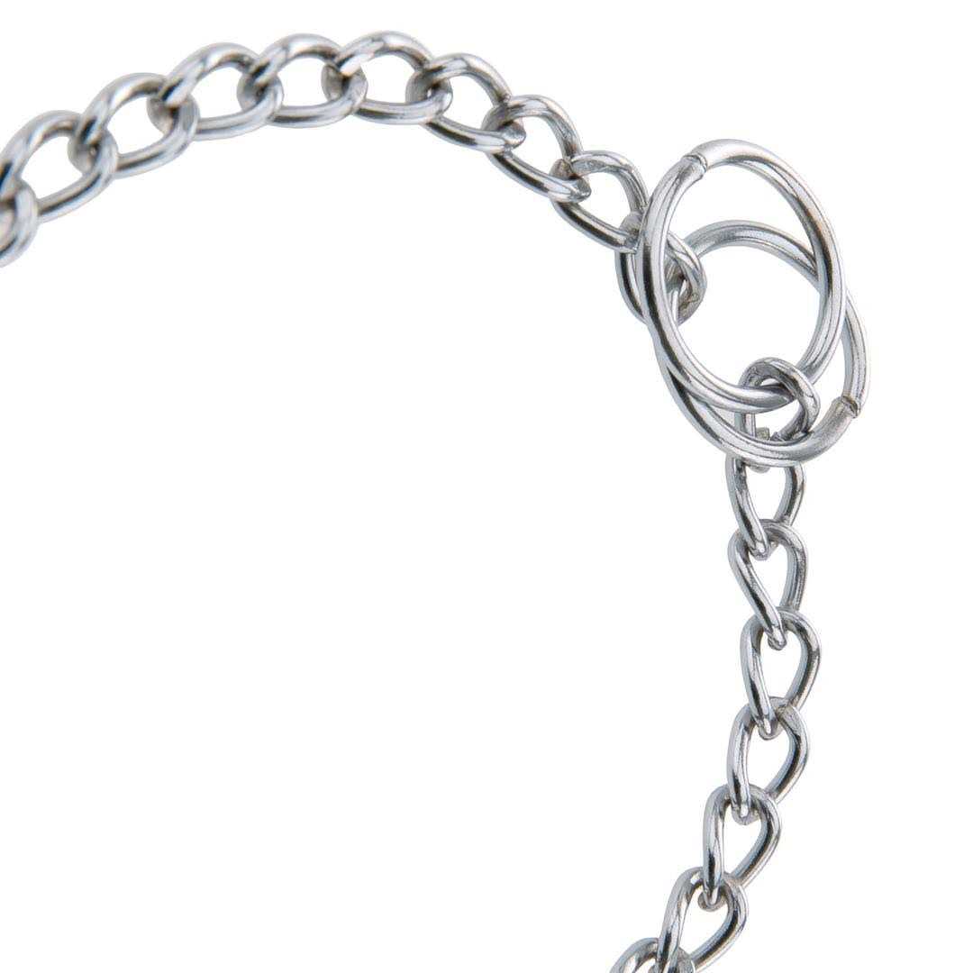 PDQ Choke Chain Collar Silver Lightweight Steel Dog Small/Medium - Healthber