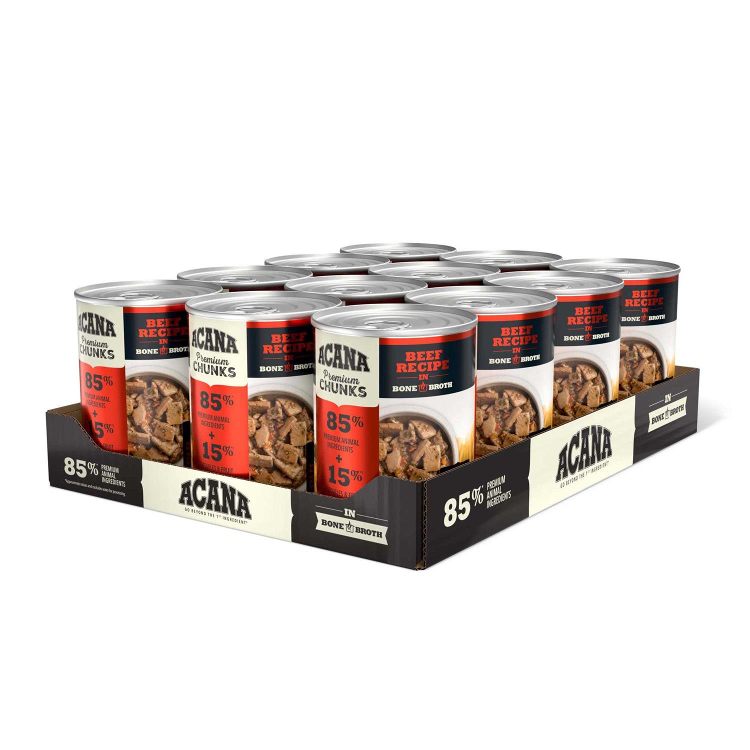 Acana Premium Chunks Dog Food Beef Recipe in Bone Broth - Healthber