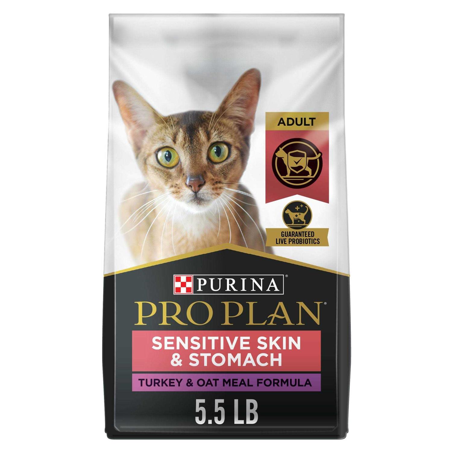 Purina Pro Plan Probiotics Sensitive Skin & Stomach Natural Dry Cat Food - Healthber