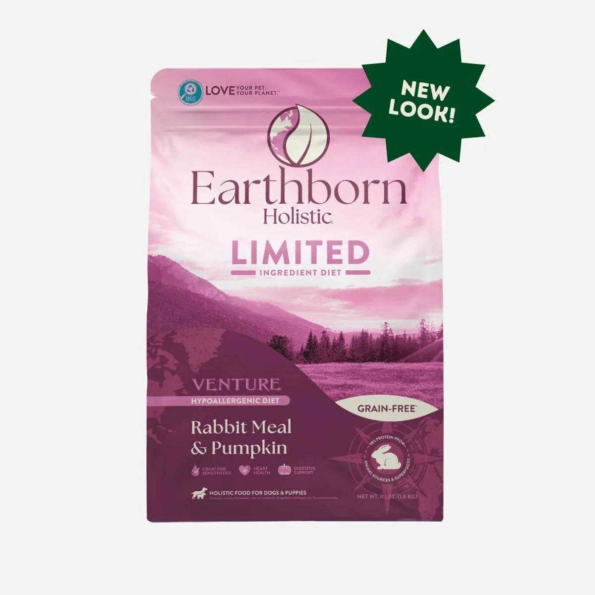 Earthborn Holistic Venture Grain Free Rabbit Meal Pumpkin Dry Dog Food - Healthber
