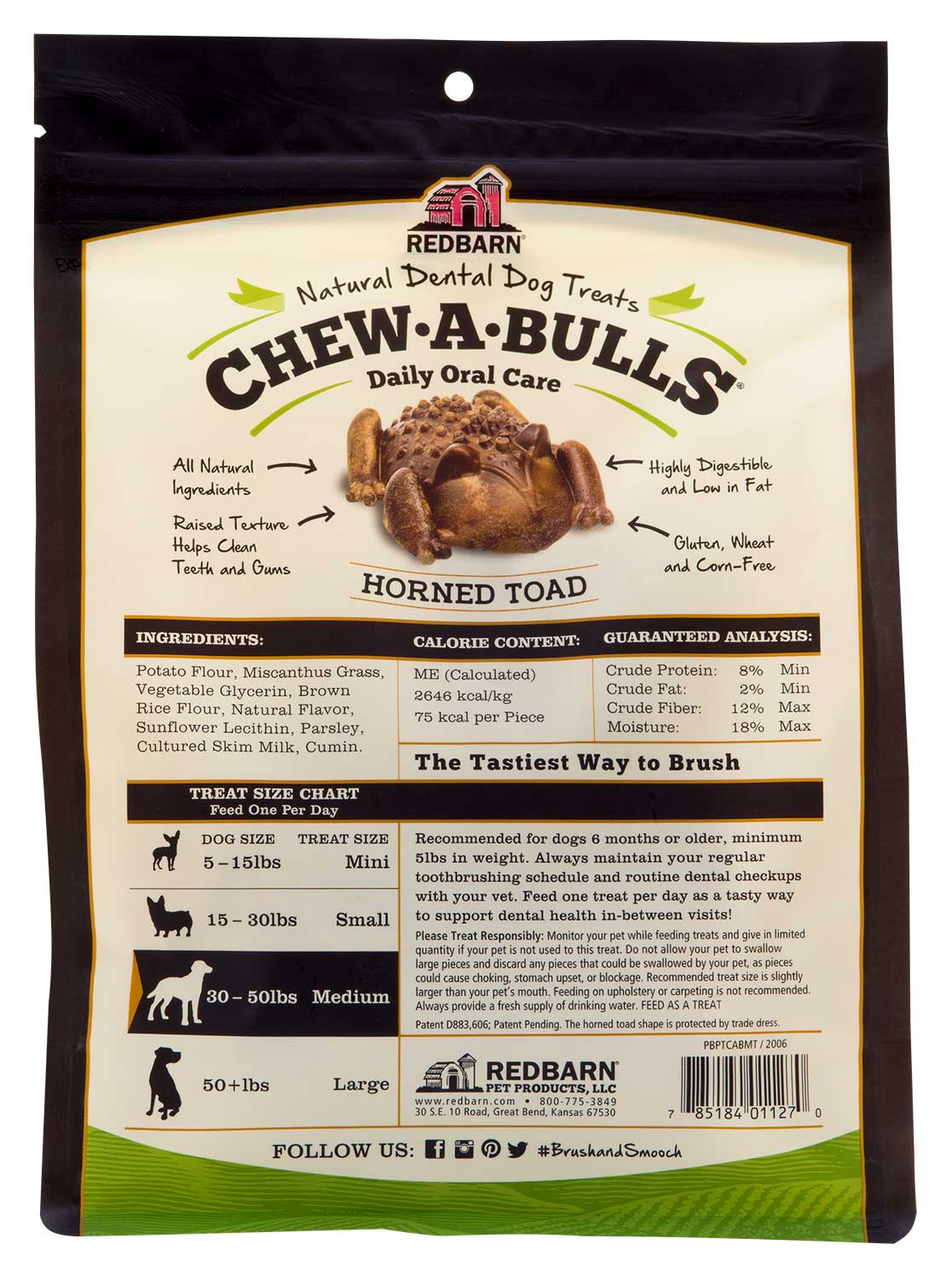 RedBarn Horned Toad Chew-A-Bulls Daily Oral Care Multi-Pack for Dogs - Healthber