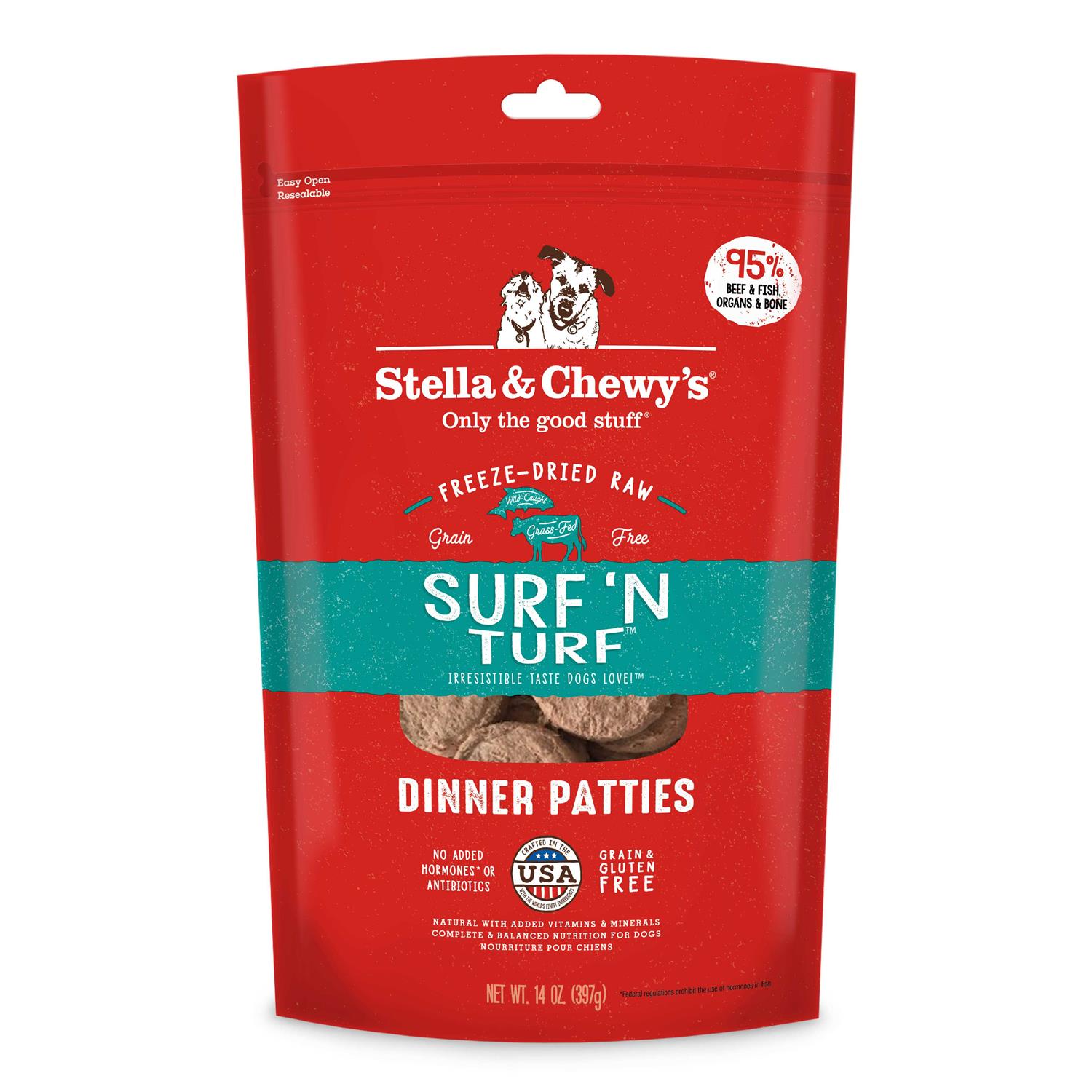 Stella & Chewy’s Dinner Patties Freeze-Dried Dog Food Surf ‘N Turf - Healthber