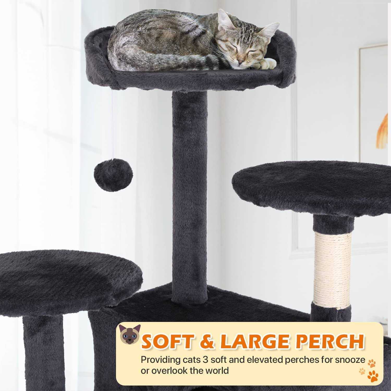 Niamvelo 70-in Cat Tree Tower Furniture Cat Condo with Scratching Post for Indoor Cats - Healthber