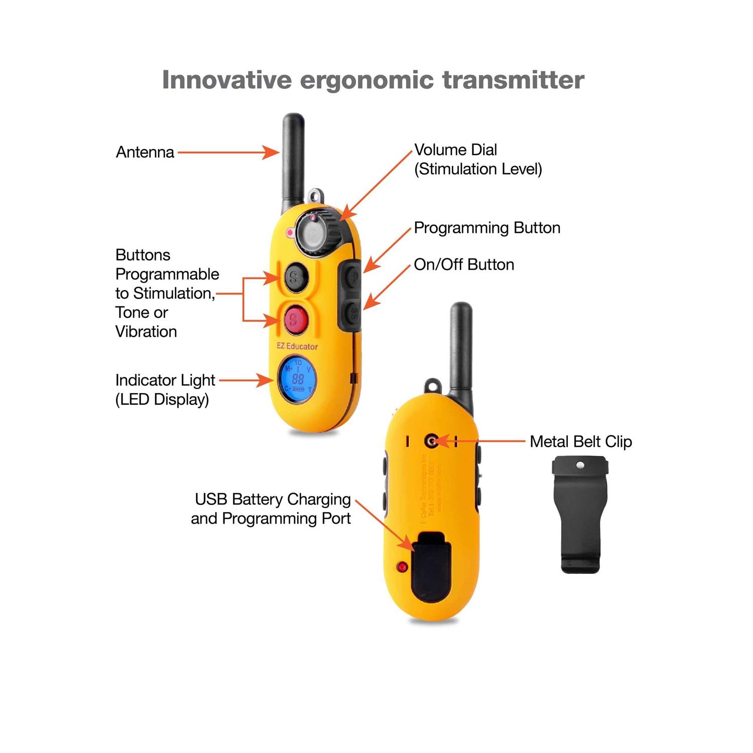 Educator EZ-900 Easy 1/2 Mile E-Collar Remote Dog Training Collar with Vibration - Healthber