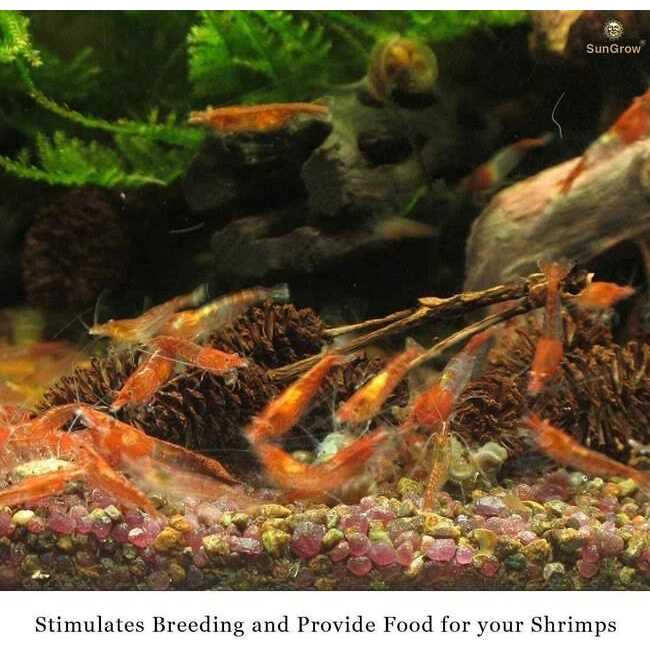 SunGrow Shrimp Breeding Aquarium Tank Water Conditioner & Food Alder Cones - Healthber