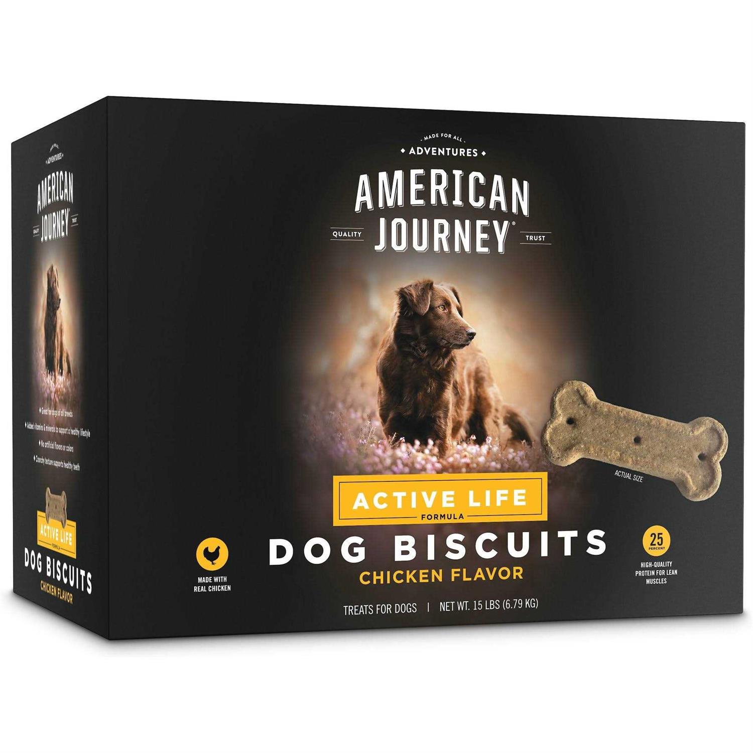 American Journey Active Life Chicken & Rice Flavor Large Biscuit Dog Treats - Healthber
