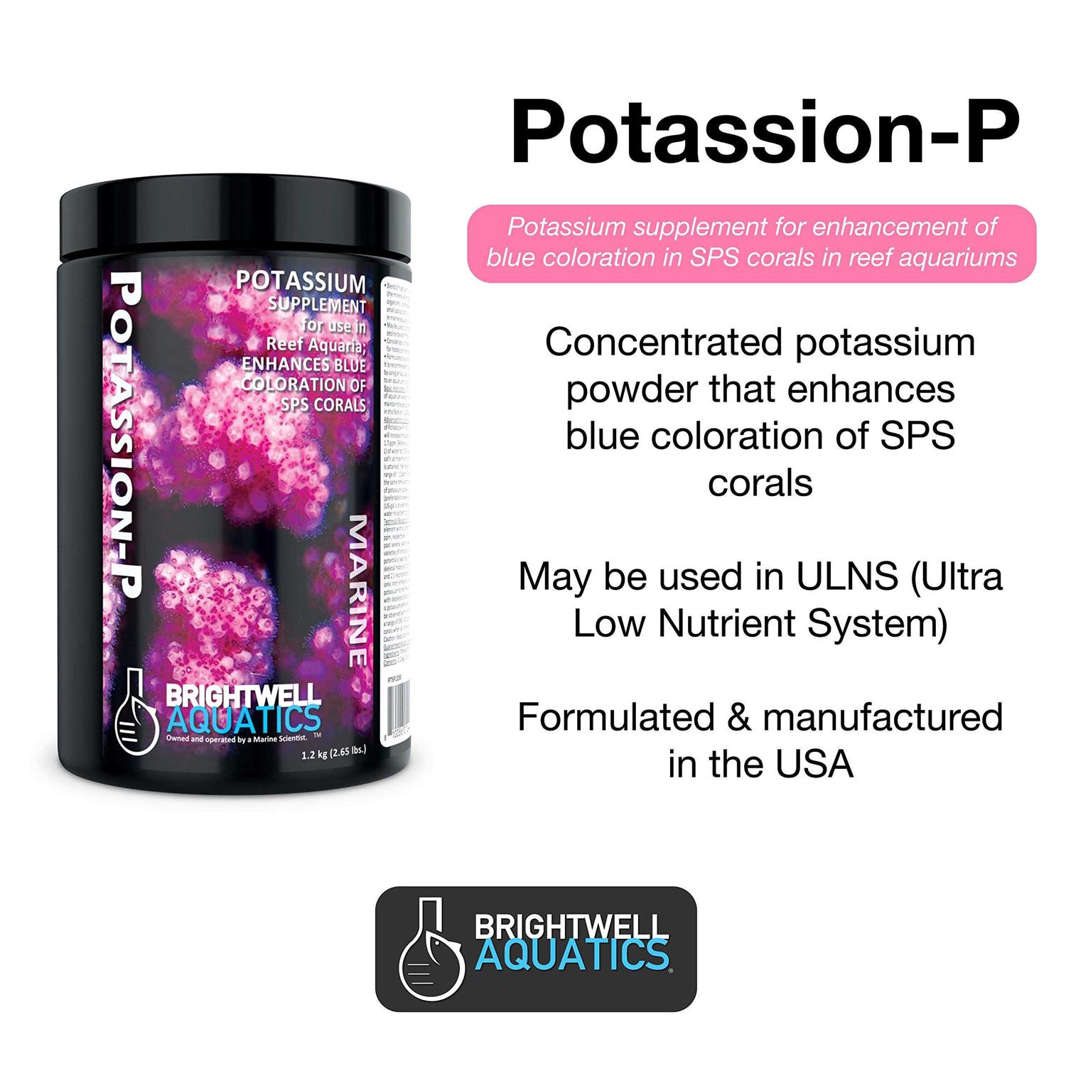 Brightwell Aquatics Potassion-P potassium supplement primarily for reef aquaria housing SPS corals - Healthber