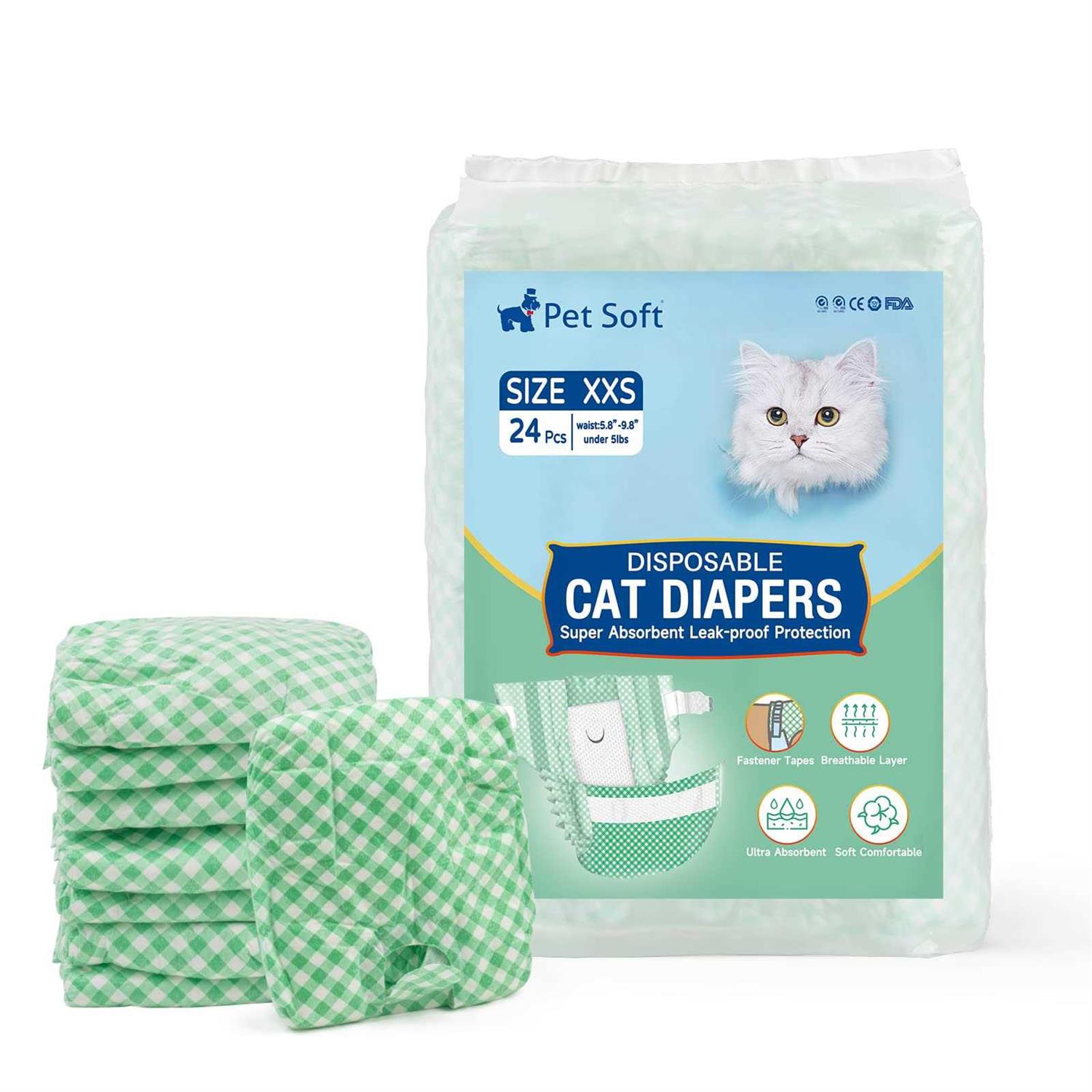 Pet Soft Disposable Cat Diapers Female Dog Diapers for Cats & Dogs in Heat Period or Urine Incontinence - Healthber