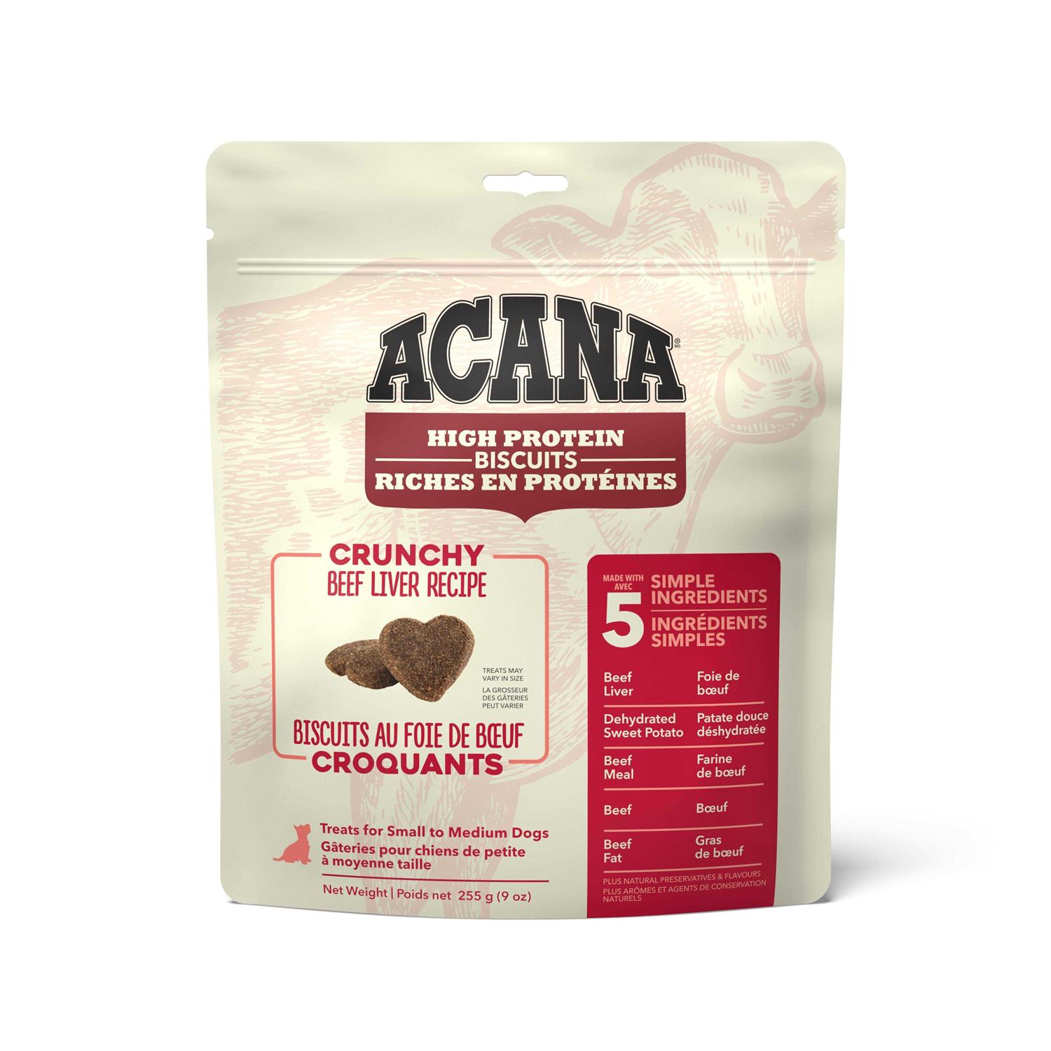 Acana Crunchy Biscuits High-Protein Beef Liver Recipe Dog Treats - Healthber