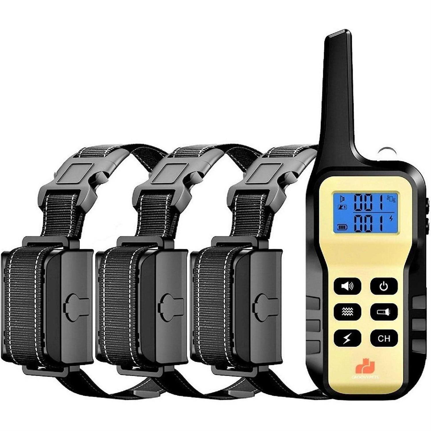 GroovyPets Three-Dog Set 1100 Yard Auto Anti Bark Humane Beep - Healthber