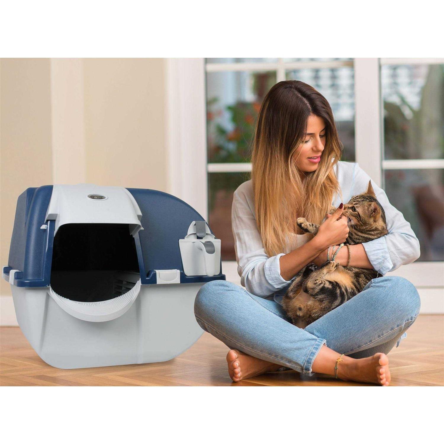 Omega Paw Roll N Clean Complete Self Cleaning Litter Box and 100 Bags - Healthber