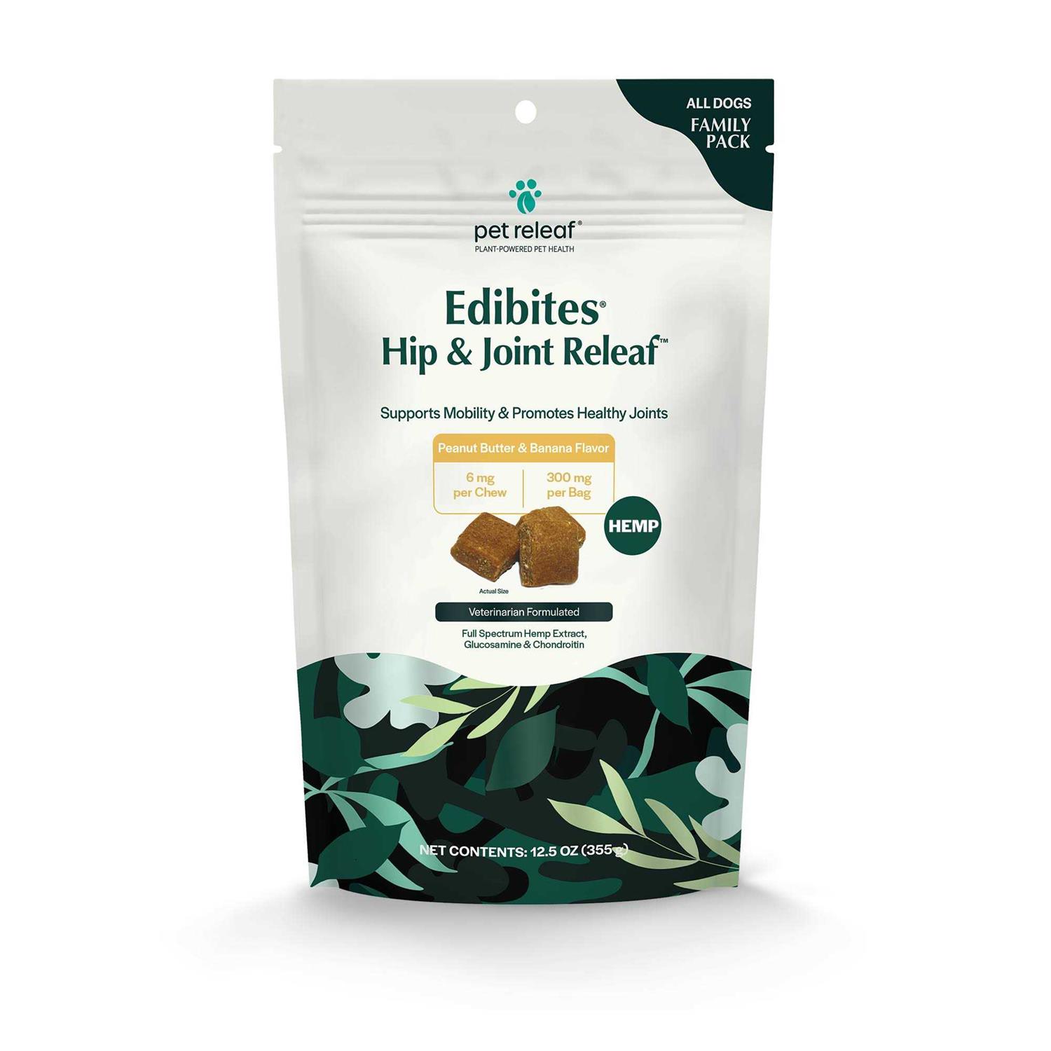 Pet Releaf Hip & Joint Releaf Edibites Peanut Butter & Banana Medium to Large Dogs - Healthber