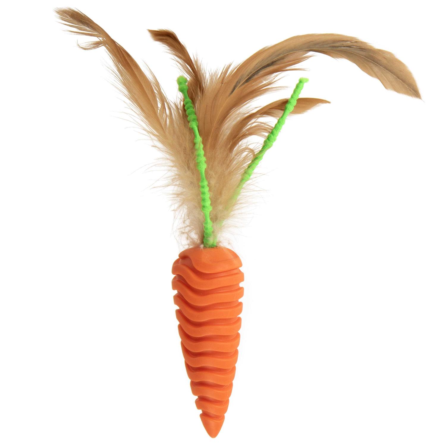 SmartyKat Clean Up Carrot Cat Grooming Toy - Healthber
