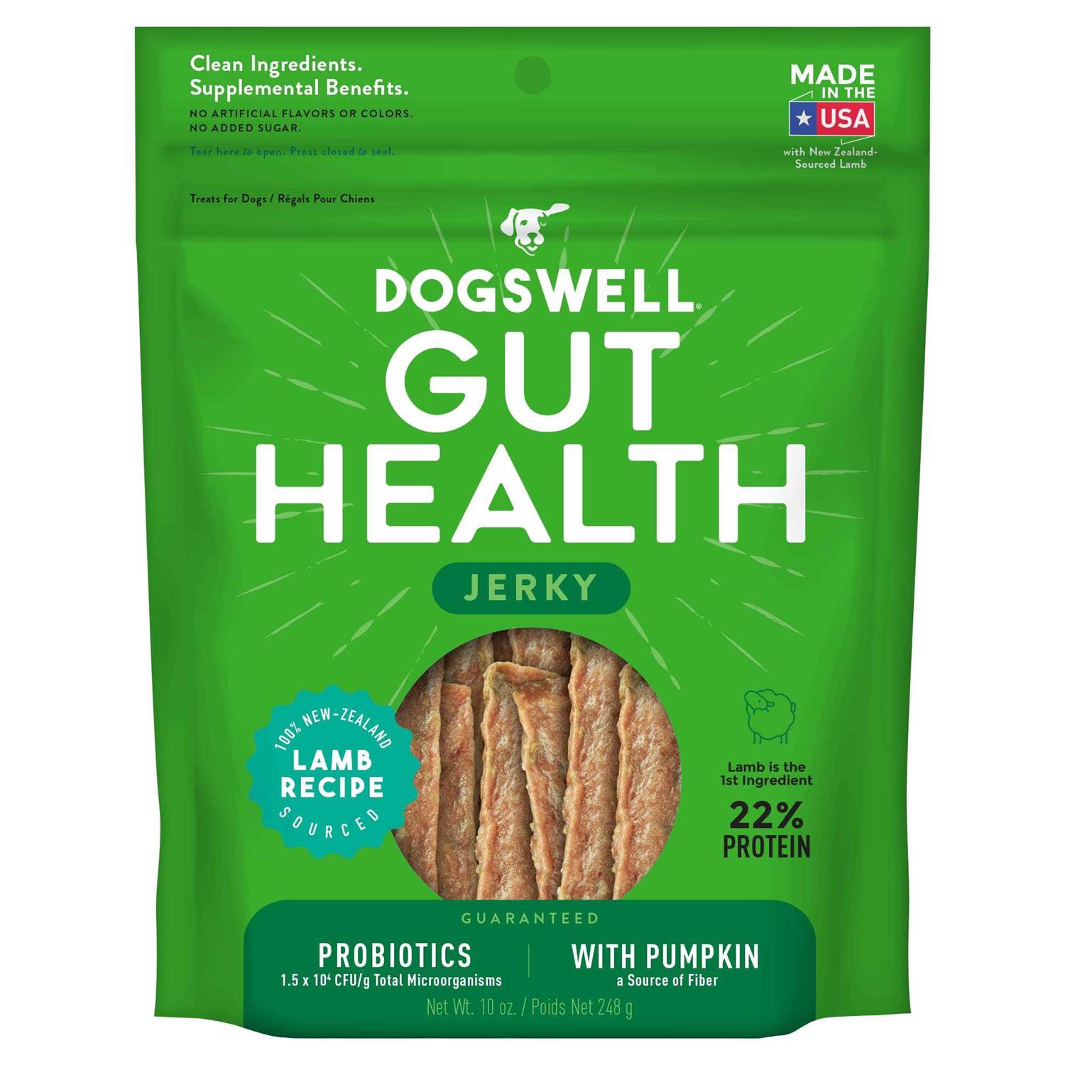Dogswell Gut Health Jerky Lamb Dog Treats - Healthber