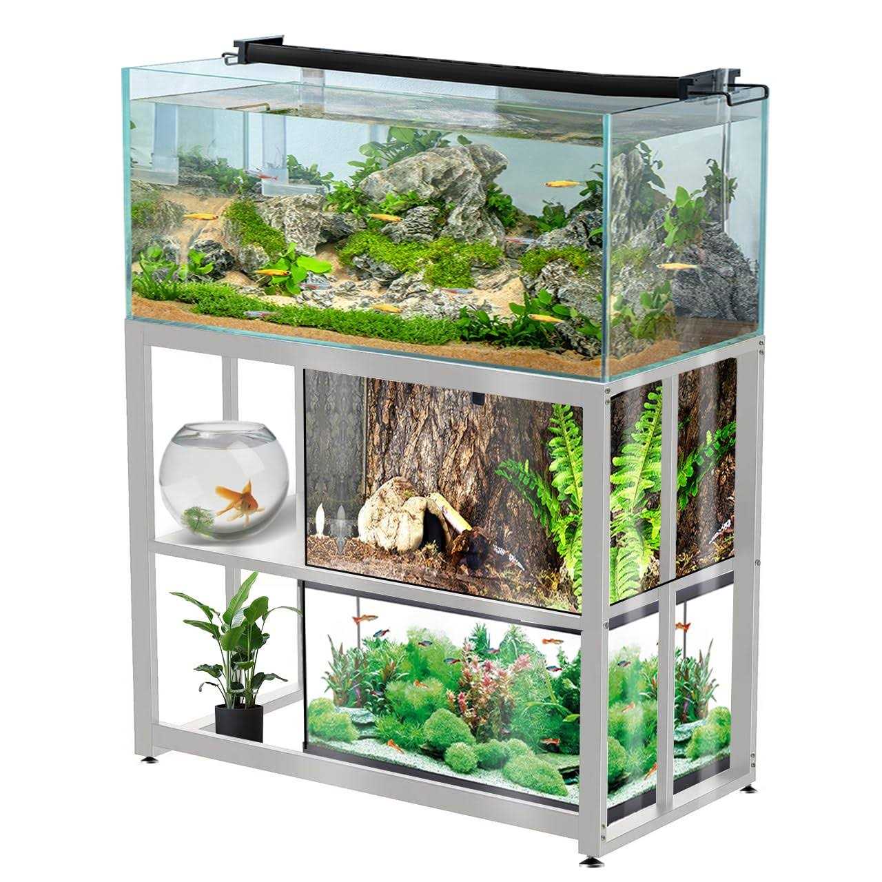 WSYFC 40 Gallon Fish Tank Stand, with Storage Shelf 36.5 x 18.5 x 29.5 Inch Aquarium Stand, Turtle Tank, Reptile Terrariums and Breeder Tank - Healthber