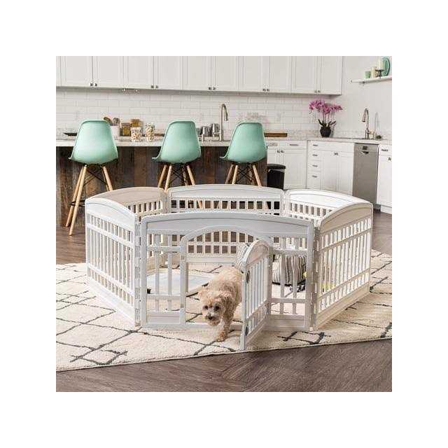 IRIS USA 6 Panel Exercise Pet Playpen with Door - Healthber