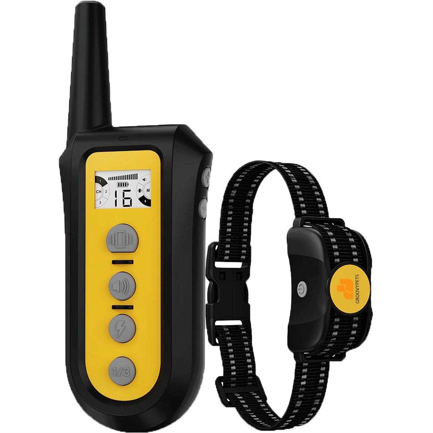 GroovyPets 650 Yard Auto Anti-bark Remote Dog Training Shock Collar - Healthber