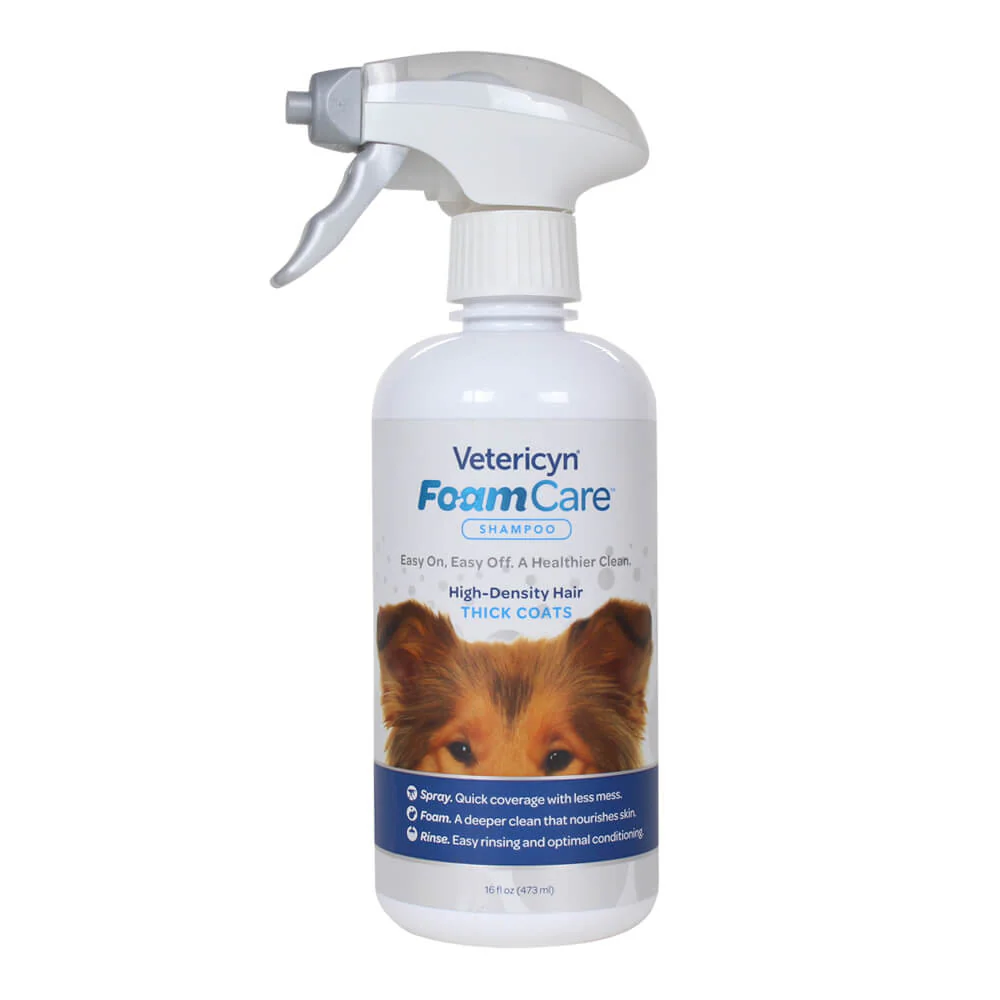 Vetericyn FoamCare High Density Thick Coats Shampoo Spray, 16 oz - Healthber