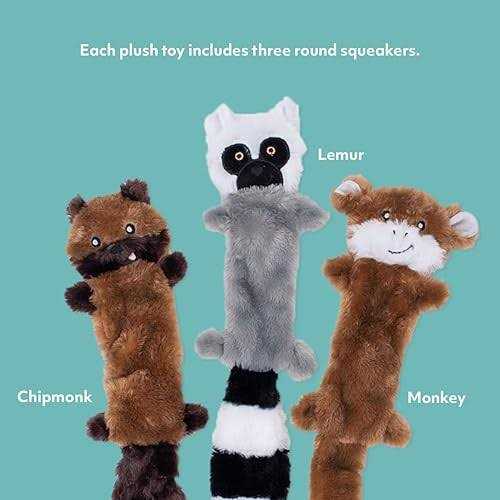 ZippyPaws Skinny Peltz Dog Toy Chipmunk - Healthber