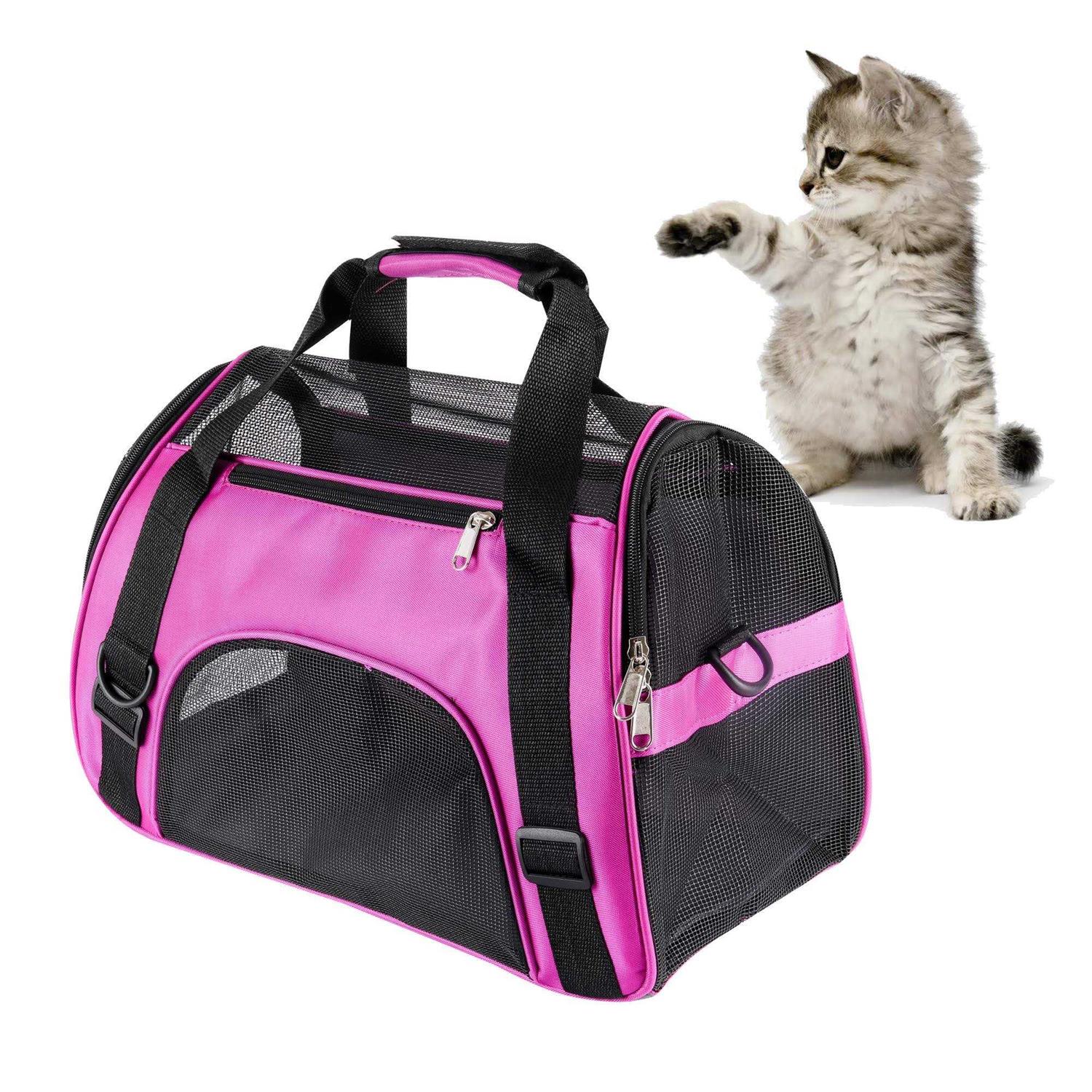 MuchL Cat Carrier Soft-Sided Pet Travel Carrier for Medium Cats Small Cats Dog Carriers for Small Dogs Puppy Comfort Portable Foldable Dog Cat Pet - Healthber