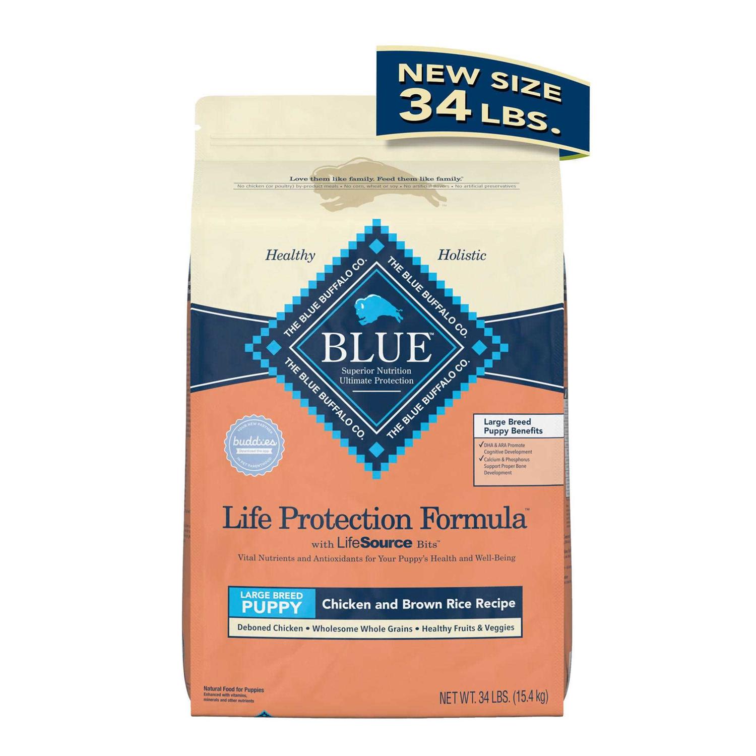 Blue Buffalo Life Protection Formula Large Breed Puppy Chicken & Brown Rice Recipe Dry Dog Food - Healthber