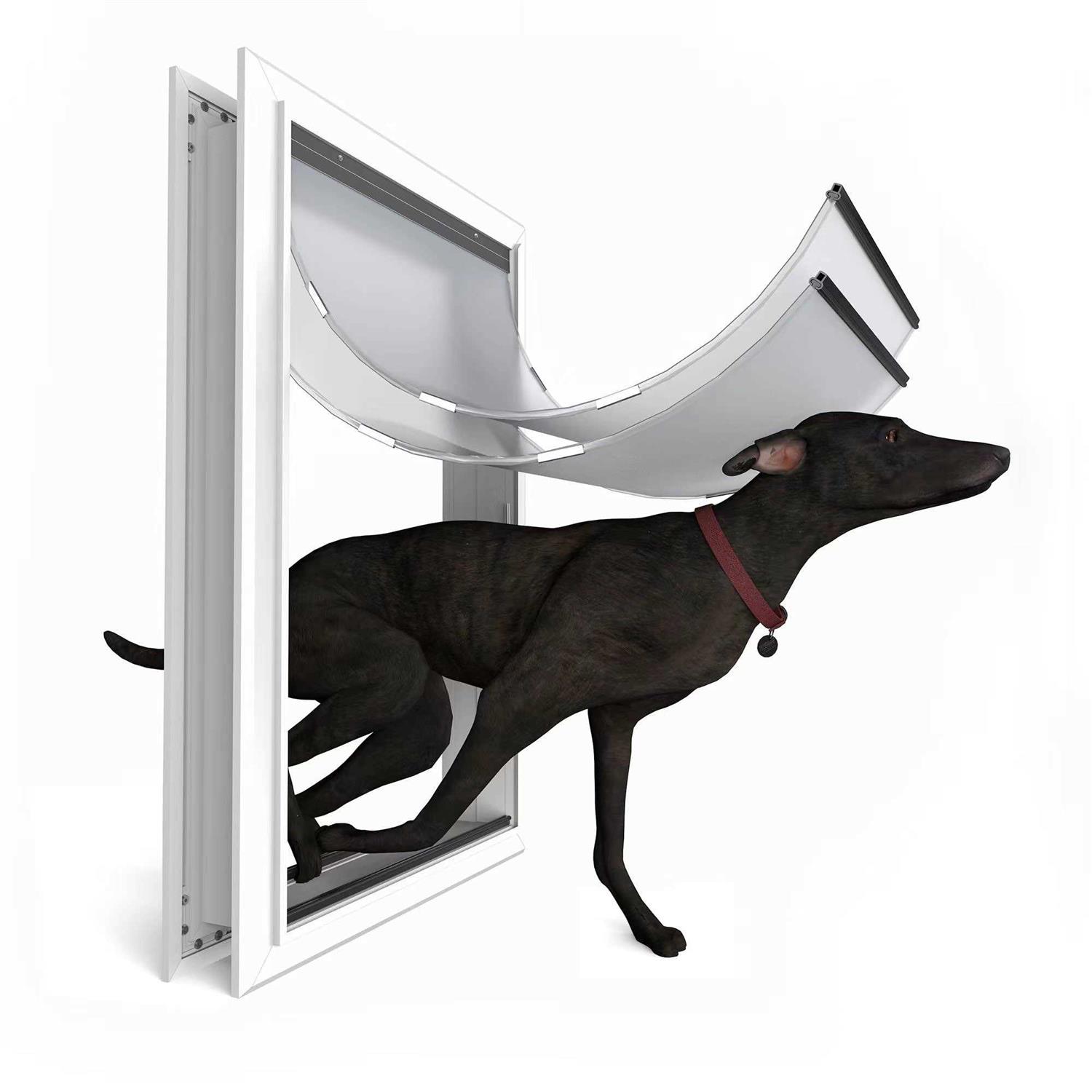 URSPET XL Dog Door for Exterior Doors Heavy Duty Aluminum Doggie Door, Extreme Weather Doggy Door, Giant Dog Door for Large and Extra Large Dogs Up - Healthber