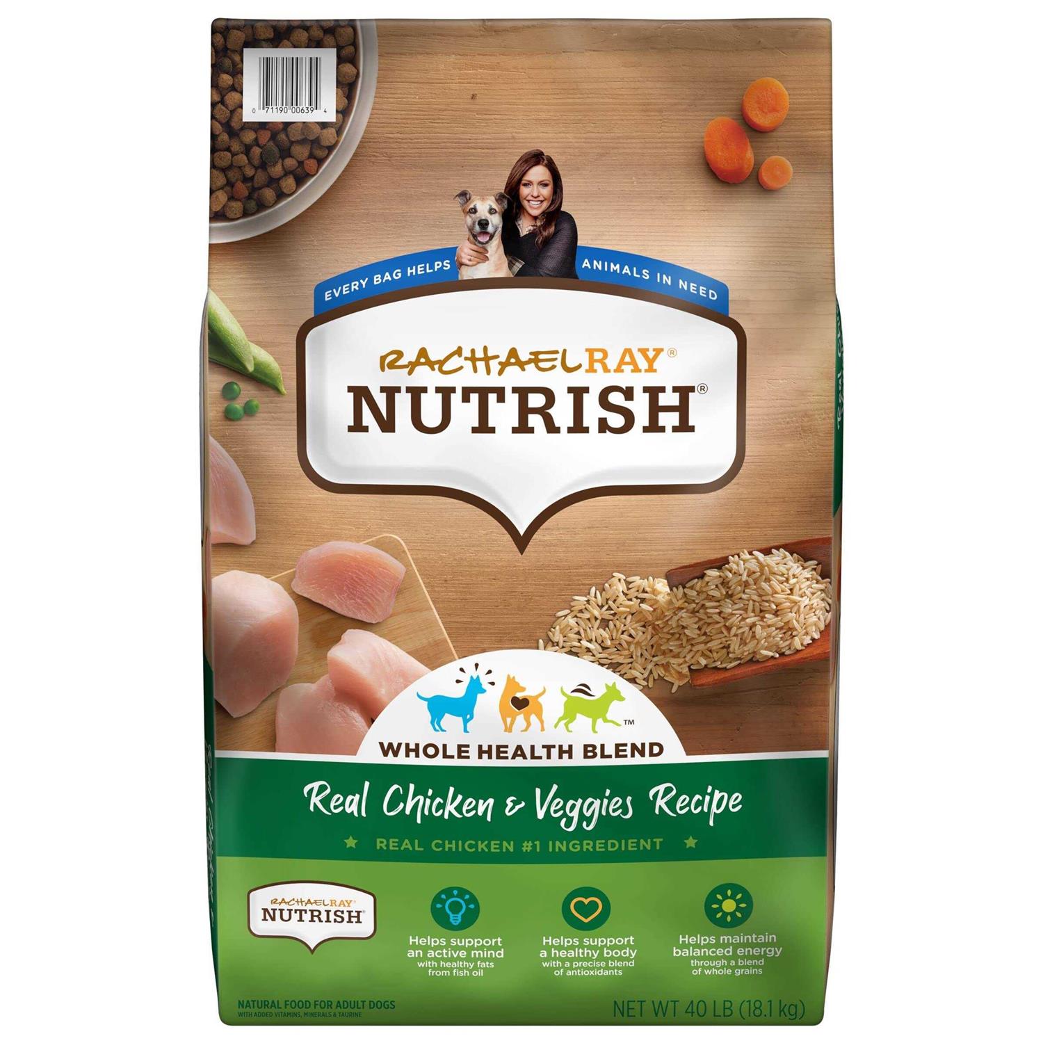 Rachael Ray Nutrish Dry Dog Food Real Chicken & Veggies Recipe - Healthber