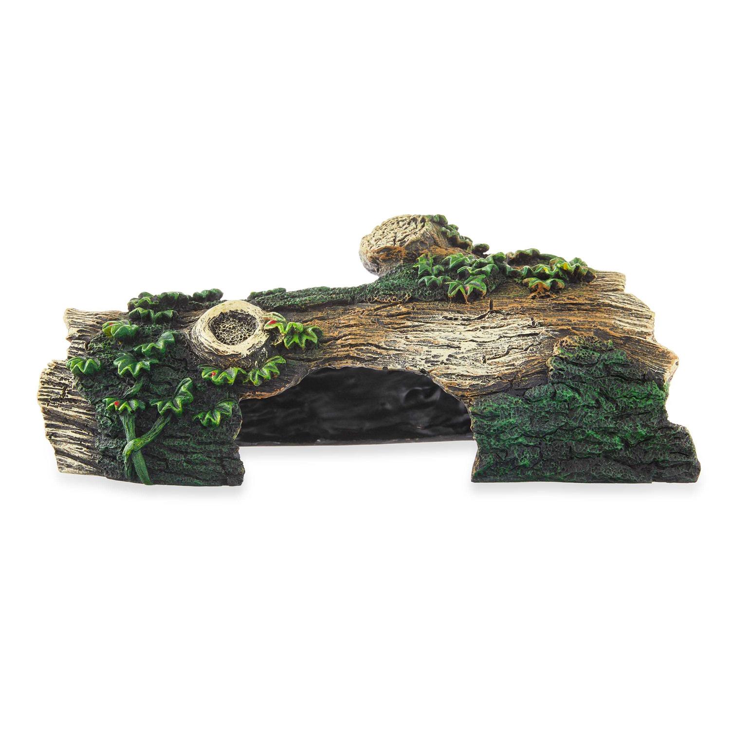 Aqua Culture X-Large Wood Log Reptile Ornament - Healthber