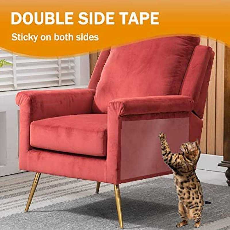 FTSTC 5.9in Furniture Protectors from Cats Double Sided Clear Self-Adhesive Cat Scratch Deterrent - Healthber