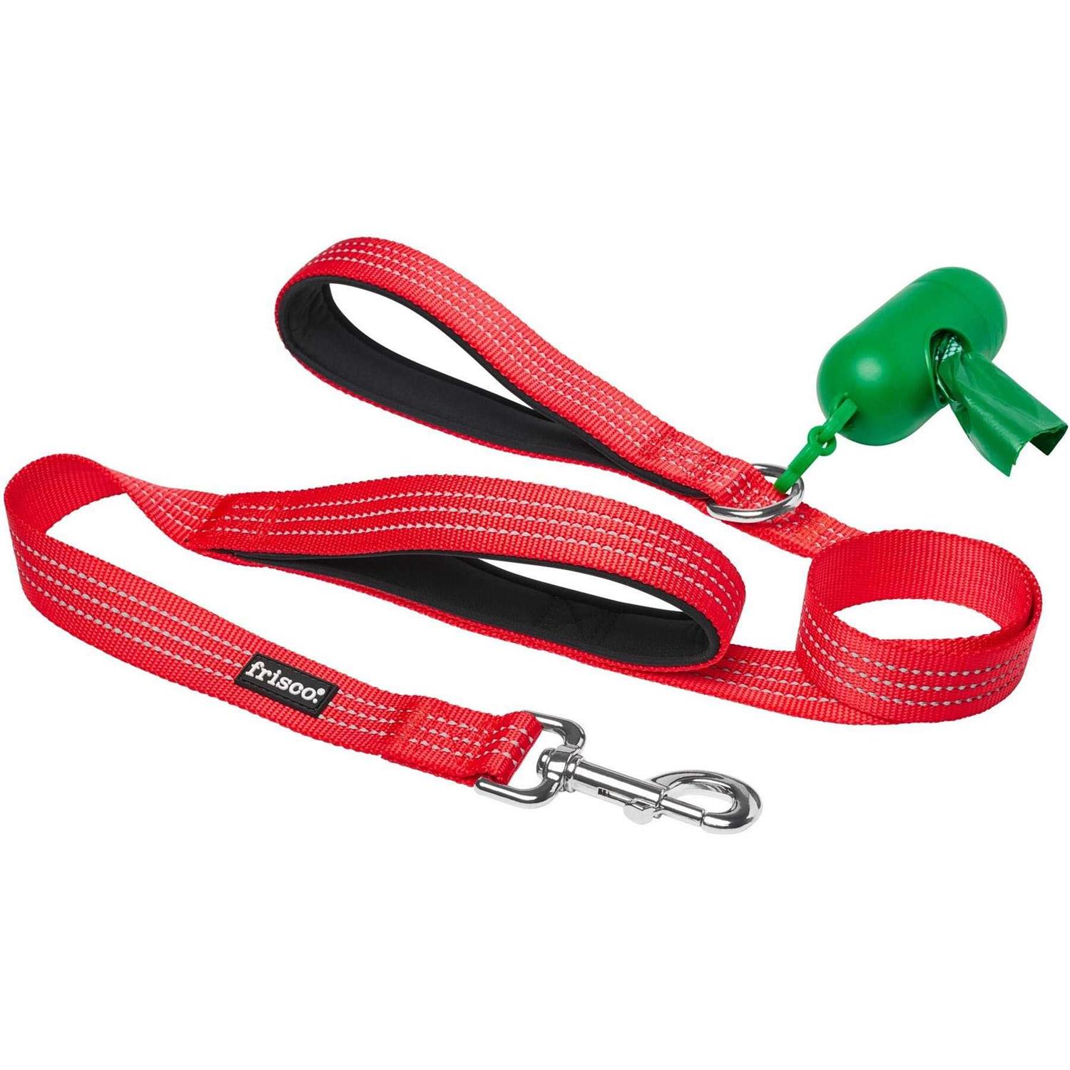Frisco Traffic Leash with Dual Padded Handles & Poop Bag Dispenser - Healthber