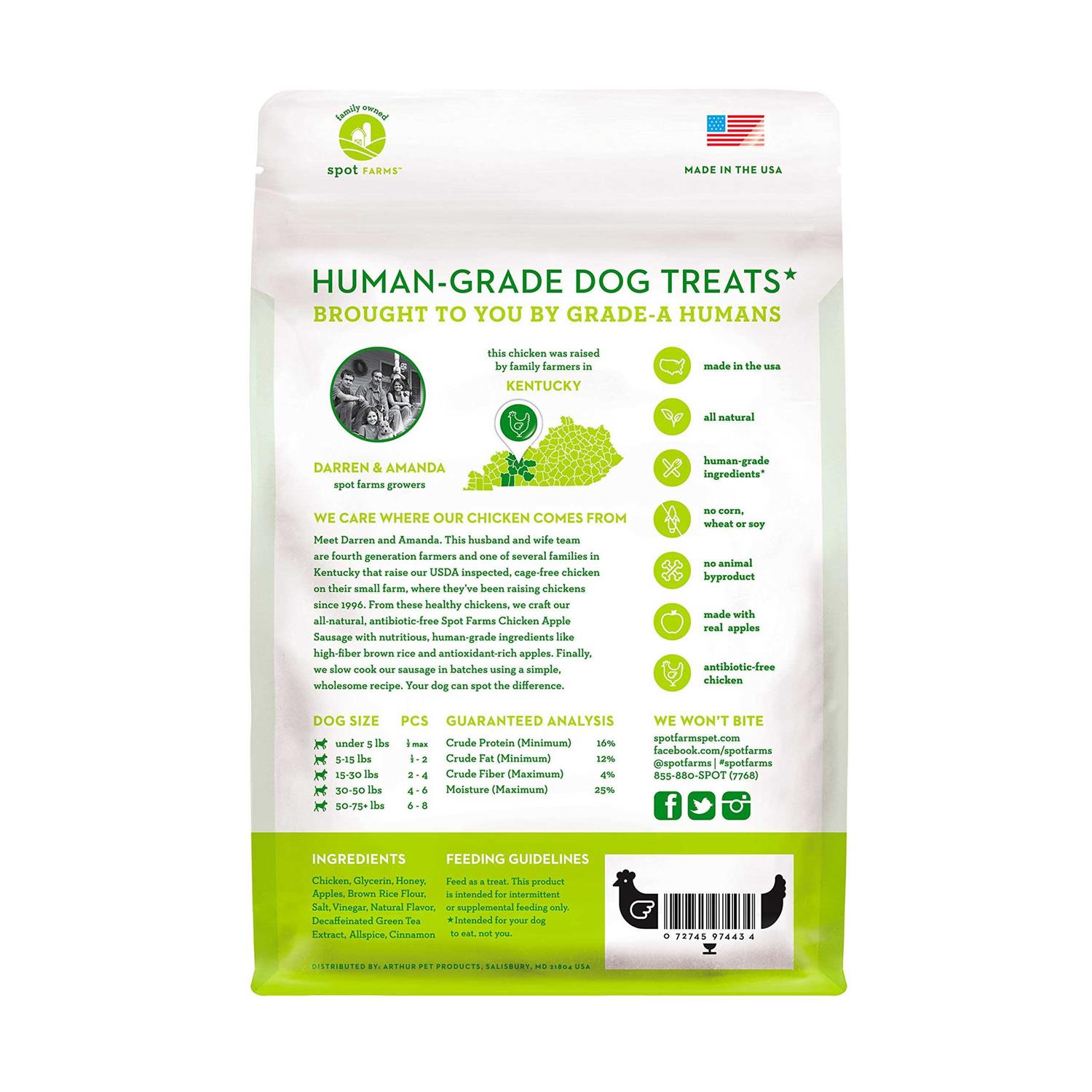 Spot Farms Chicken Apple Sausage Dog Treats - Healthber