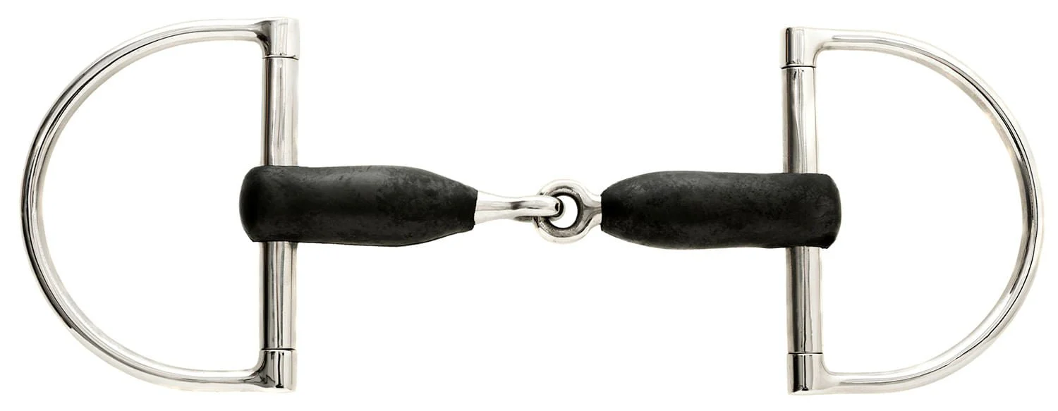 Korsteel Rubber Mouth Big Dee Ring Snaffle Bit - Healthber