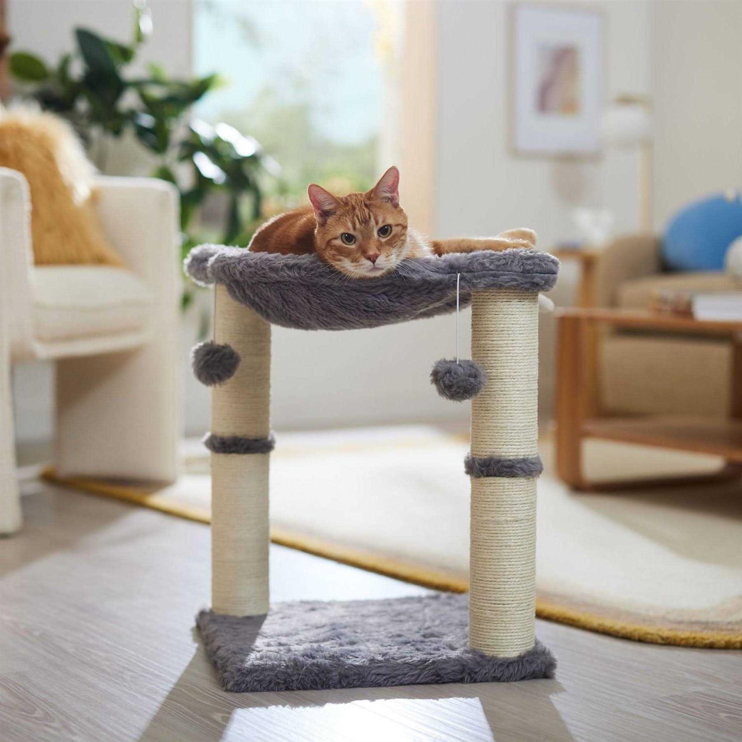 Frisco 20-in Faux Fur Cat Tree - Healthber
