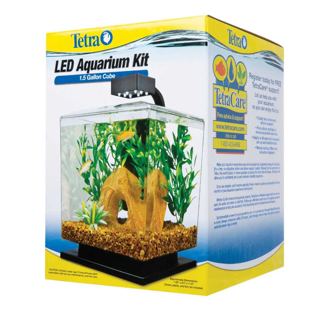 Tetra LED 1.5 Gallon Cube with Whisper Filtration - Healthber