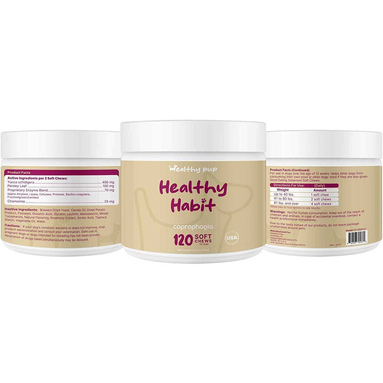 Healthy Pup Healthy Habit Coprophagia Supplement for Dogs - Healthber