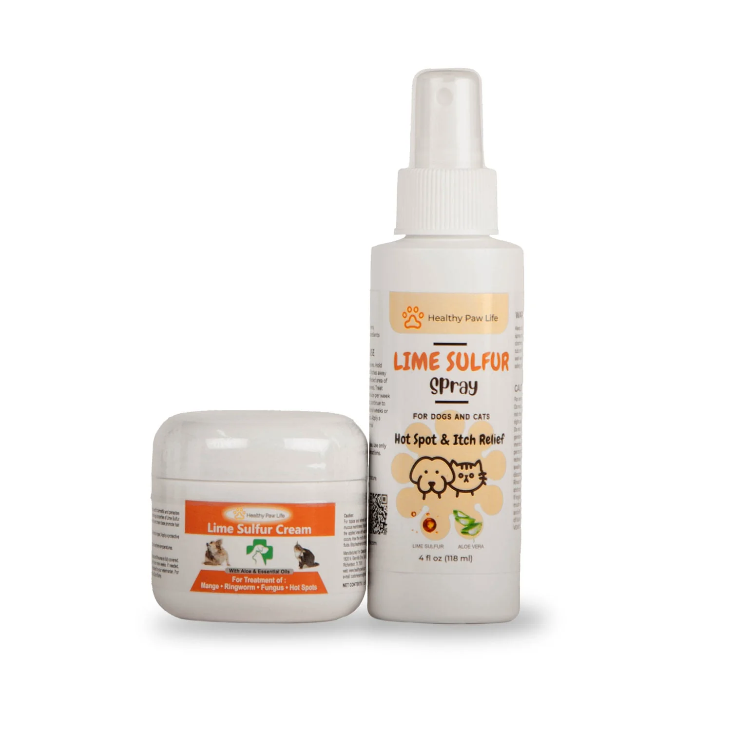 Healthy Paw Life's Bundle of Lime Sulfur Spray (4 oz) and Lime Sulfur Cream (2 oz) - Healthber