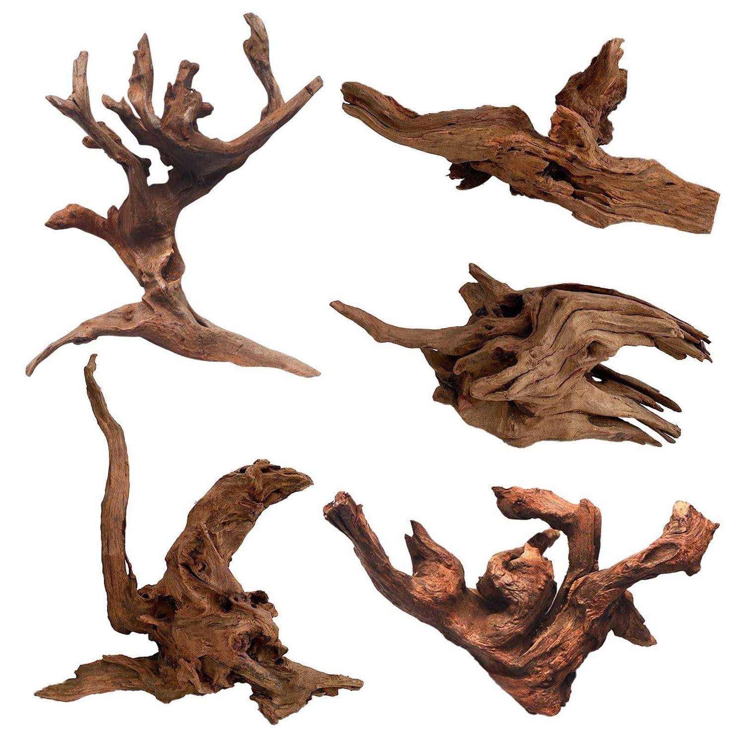 Hamiledyi 5Pcs Driftwood Branches Aquarium Wood Decoration Natural Fish Tank Habitat Decor - Healthber