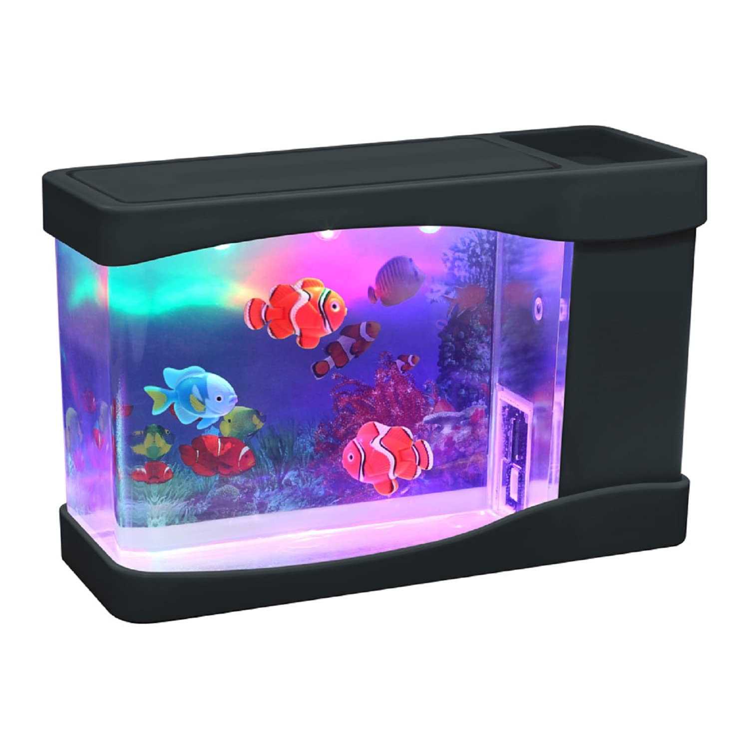 Elegantoss Artificial Fish Mini LED Aquarium Multi Colored LED Swimming Fish Tank with Bubbles - Healthber