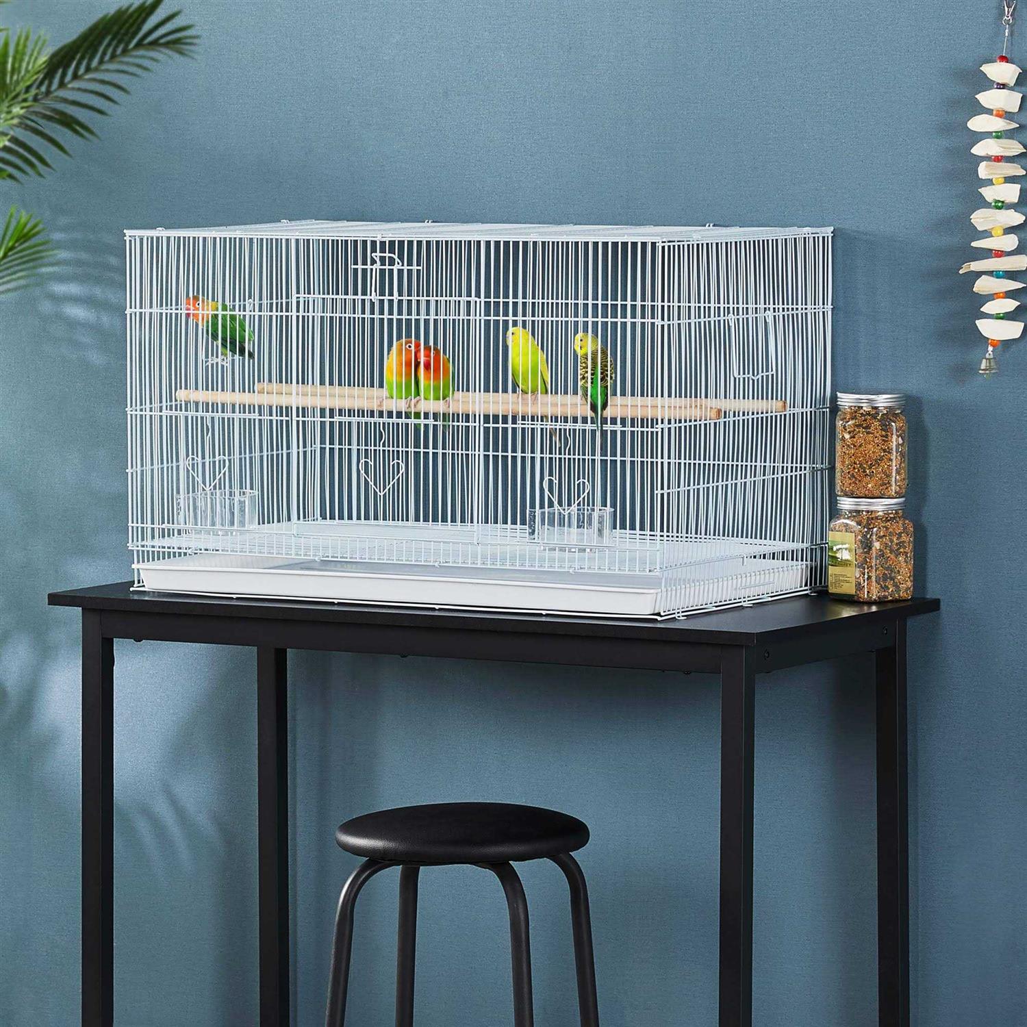 Topeakmart 18 Flight Cage with Slide-Out Tray for Birds - Healthber