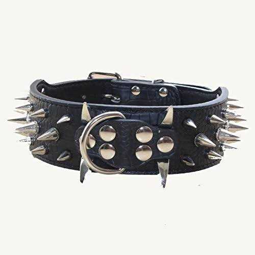 haoyueer Leather Spiked Studded Dog Collar for Medium Large Dogs - Healthber
