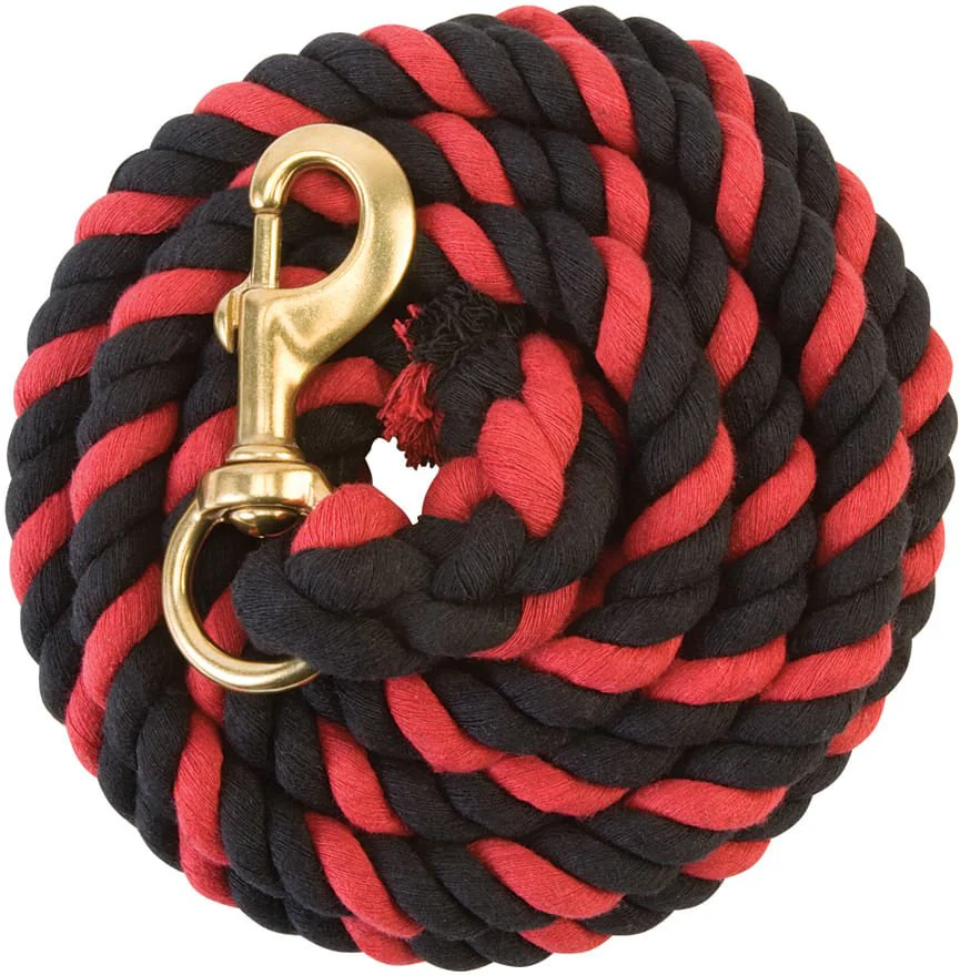 Weaver Colored Cotton Lead Ropes with Solid Brass Snap, 10' L - Healthber