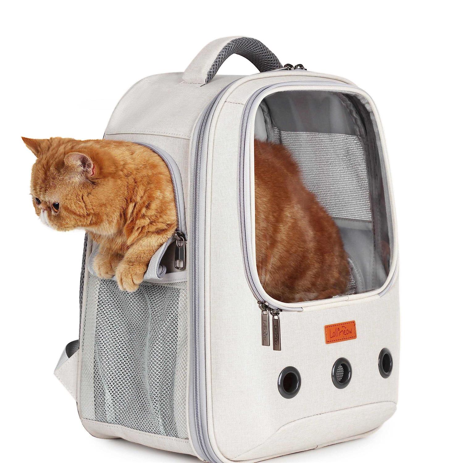 Lollimeow Pet Carrier Backpack, Bubble Backpack Carrier, Cats and Puppies,Airline-Approved - Healthber