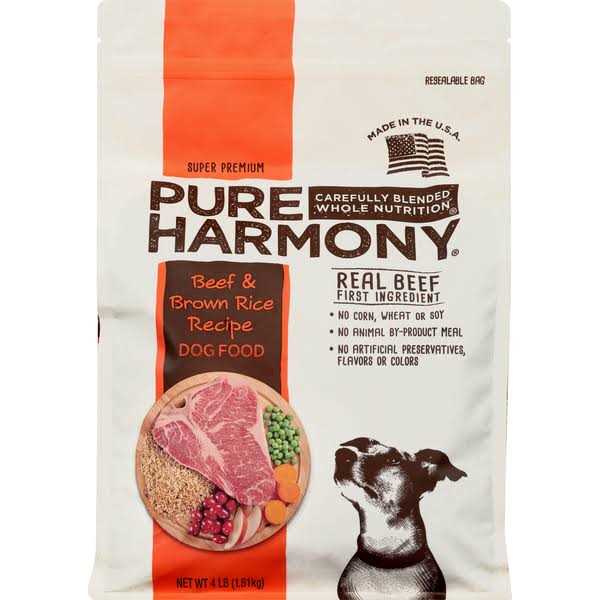 Pure Harmony Super Premium Beef & Brown Rice Recipe Dog Food - Healthber