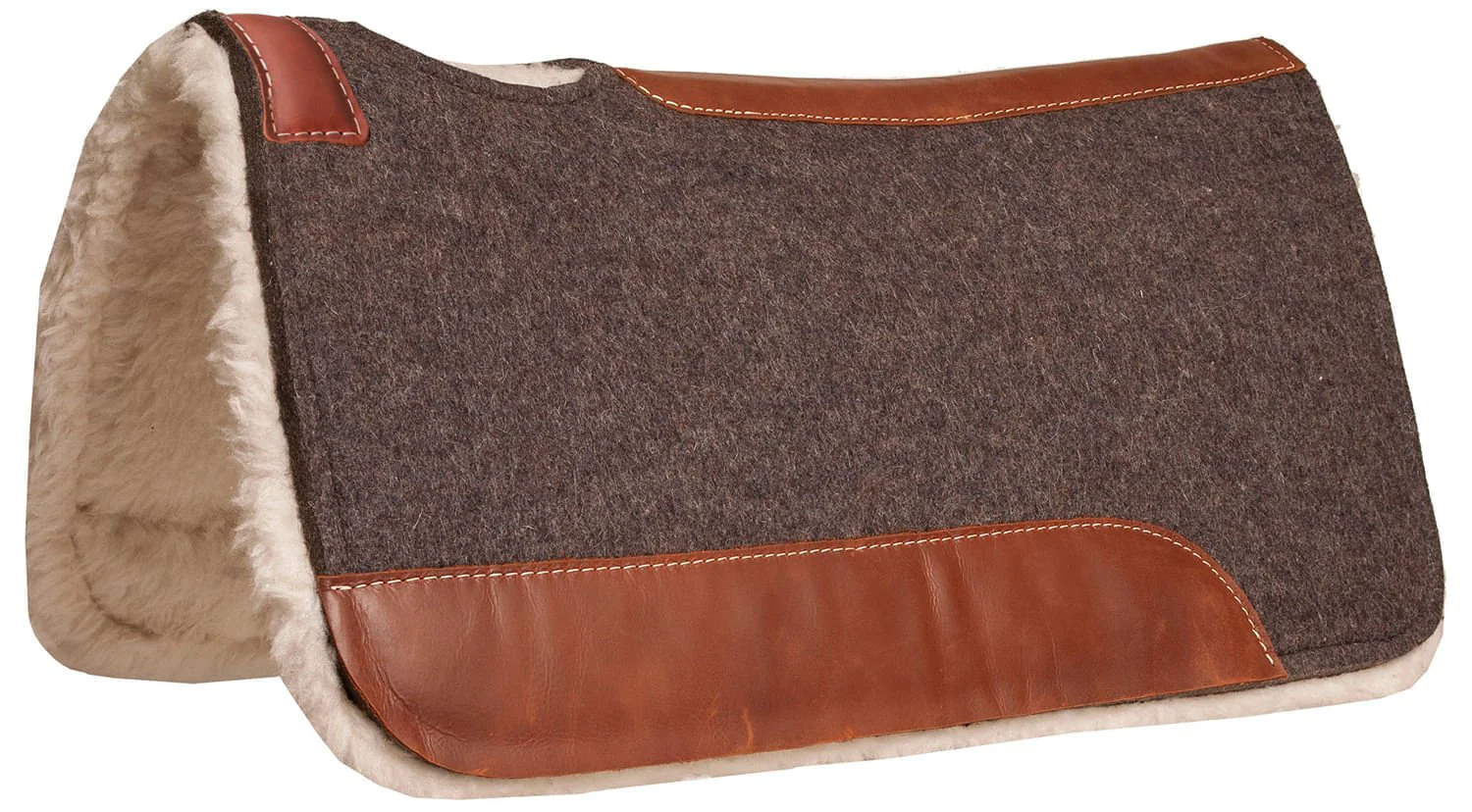 Blue Horse 100% Wool Contoured Saddle Pad with Fleece Bottom - Healthber
