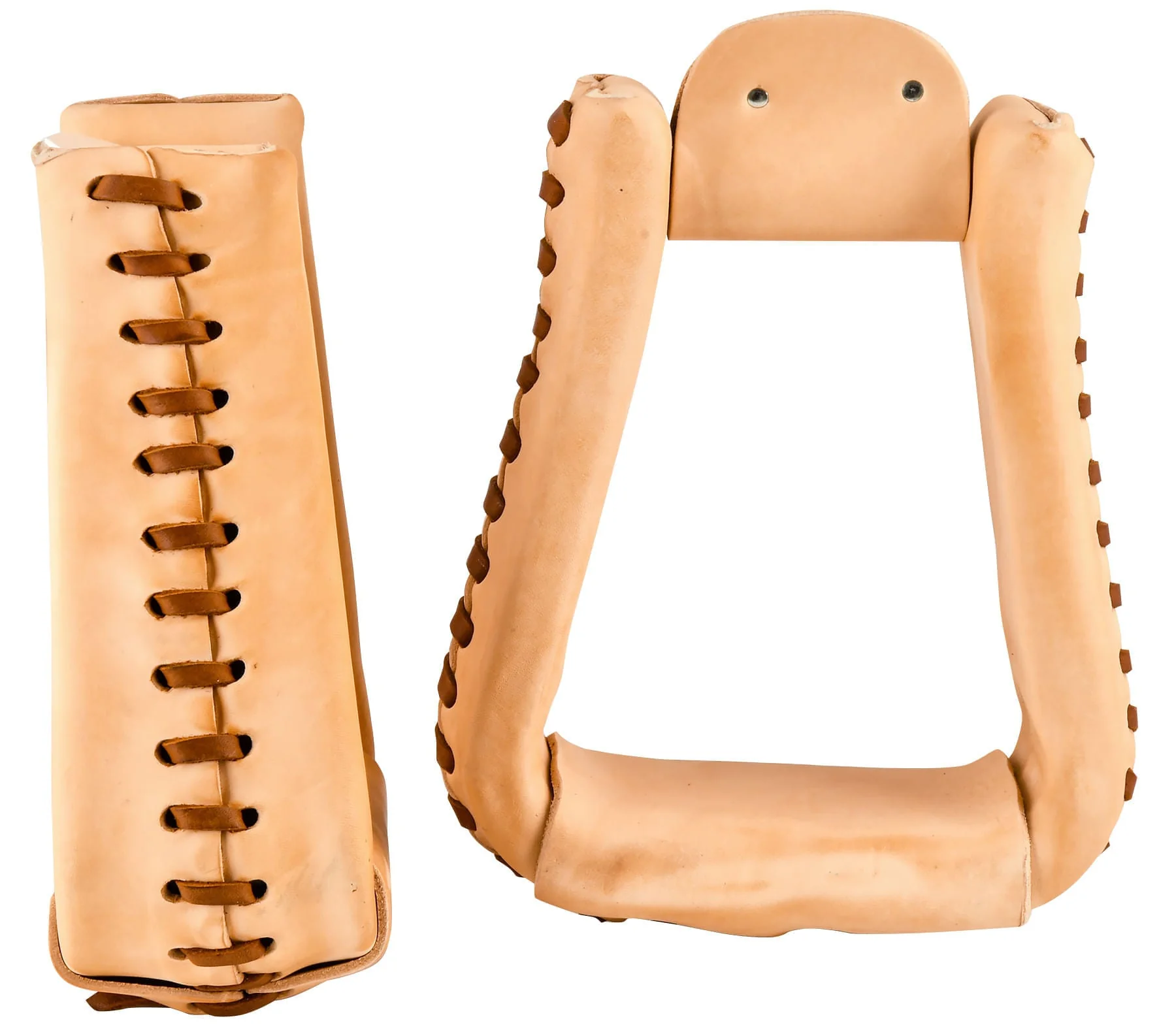 Deep Roper Stirrups, Leather, Pair - Healthber