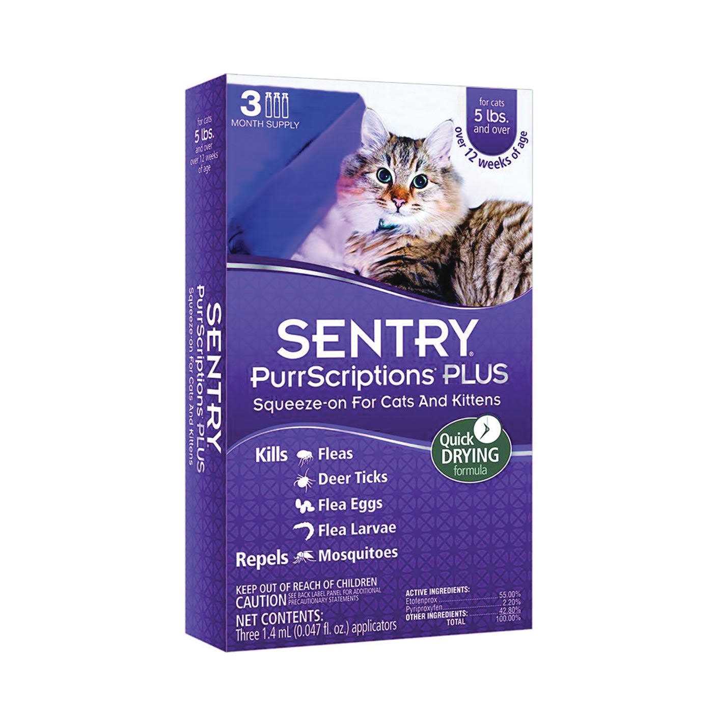 Sentry PurrScriptions Plus Flea & Tick Control for Cats & Kittens - Healthber