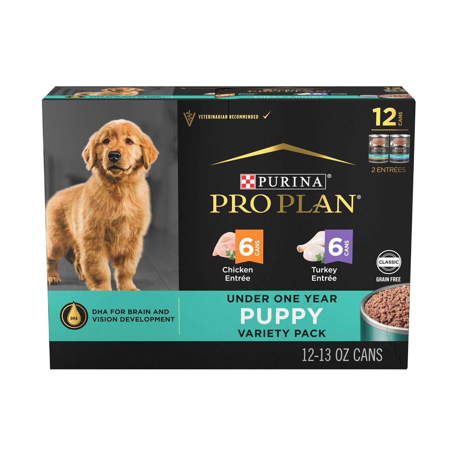 Purina Pro Plan Development Variety Pack Puppy Grain-Free Chicken Entree & Turkey Entree Wet Dog Food - Healthber
